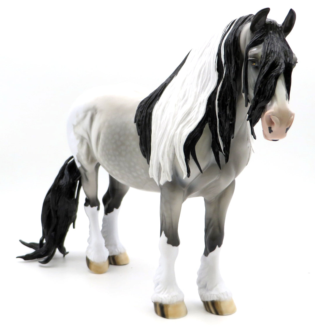 Noelle-OOAK Grey Pinto Heavy Draft Painted by Dawn 12/27/21