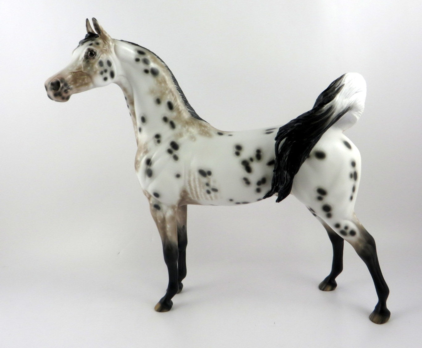NUTMEG-OOAK LOUD BAY APPALOOSA CM ARABIAN MODEL HORSE BY SHERYL LEISURE MM19
