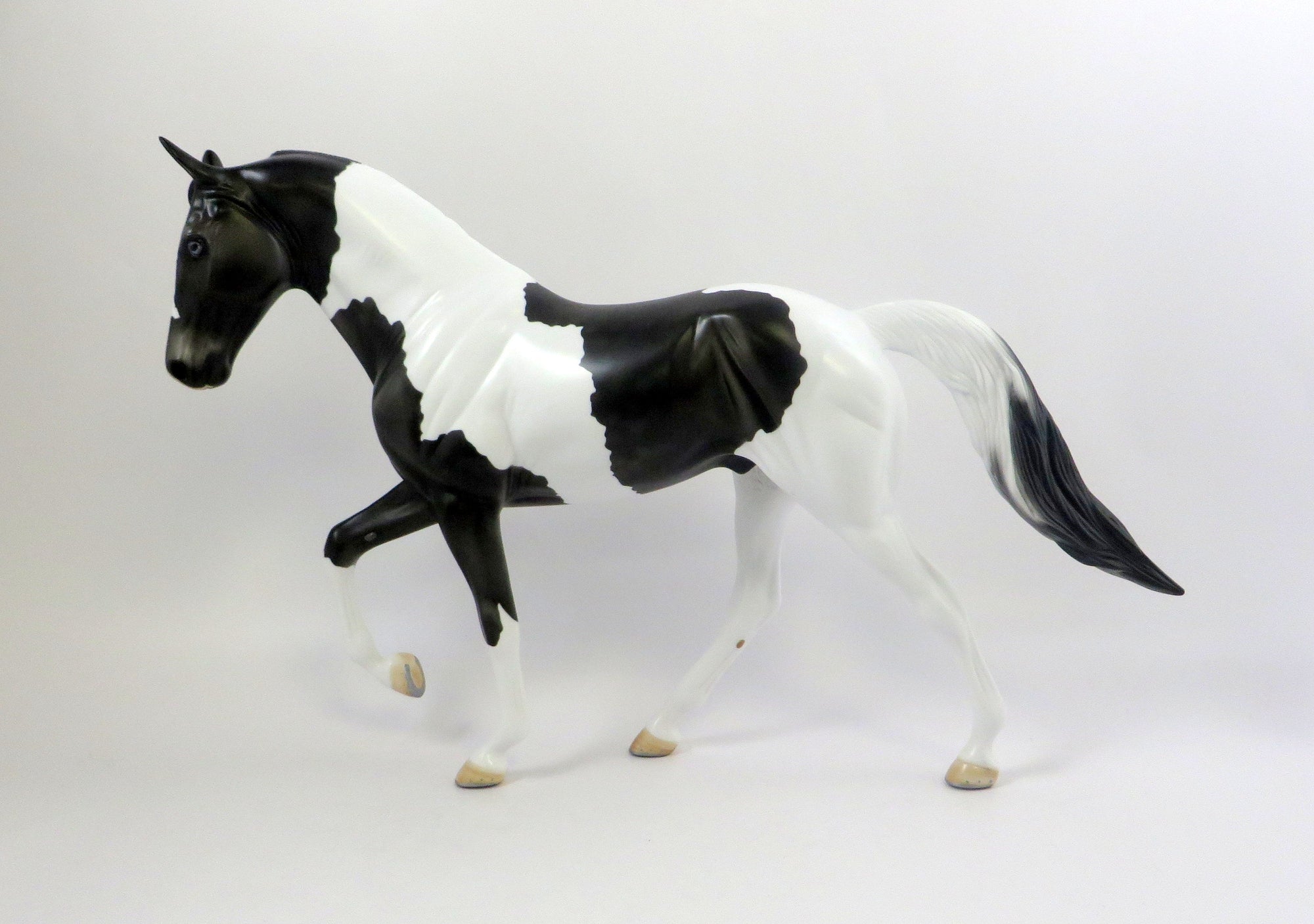 OLGA-OOAK BLACK AND WHITE PAINT TWH MODEL HORSE EQ 19