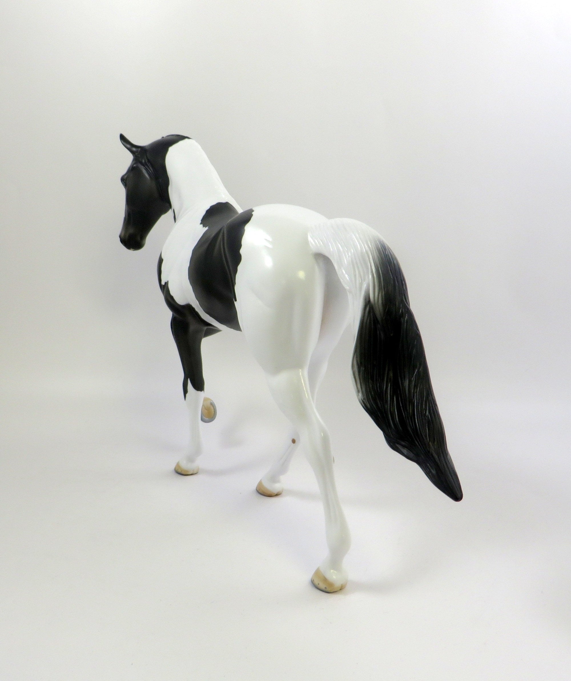 OLGA-OOAK BLACK AND WHITE PAINT TWH MODEL HORSE EQ 19