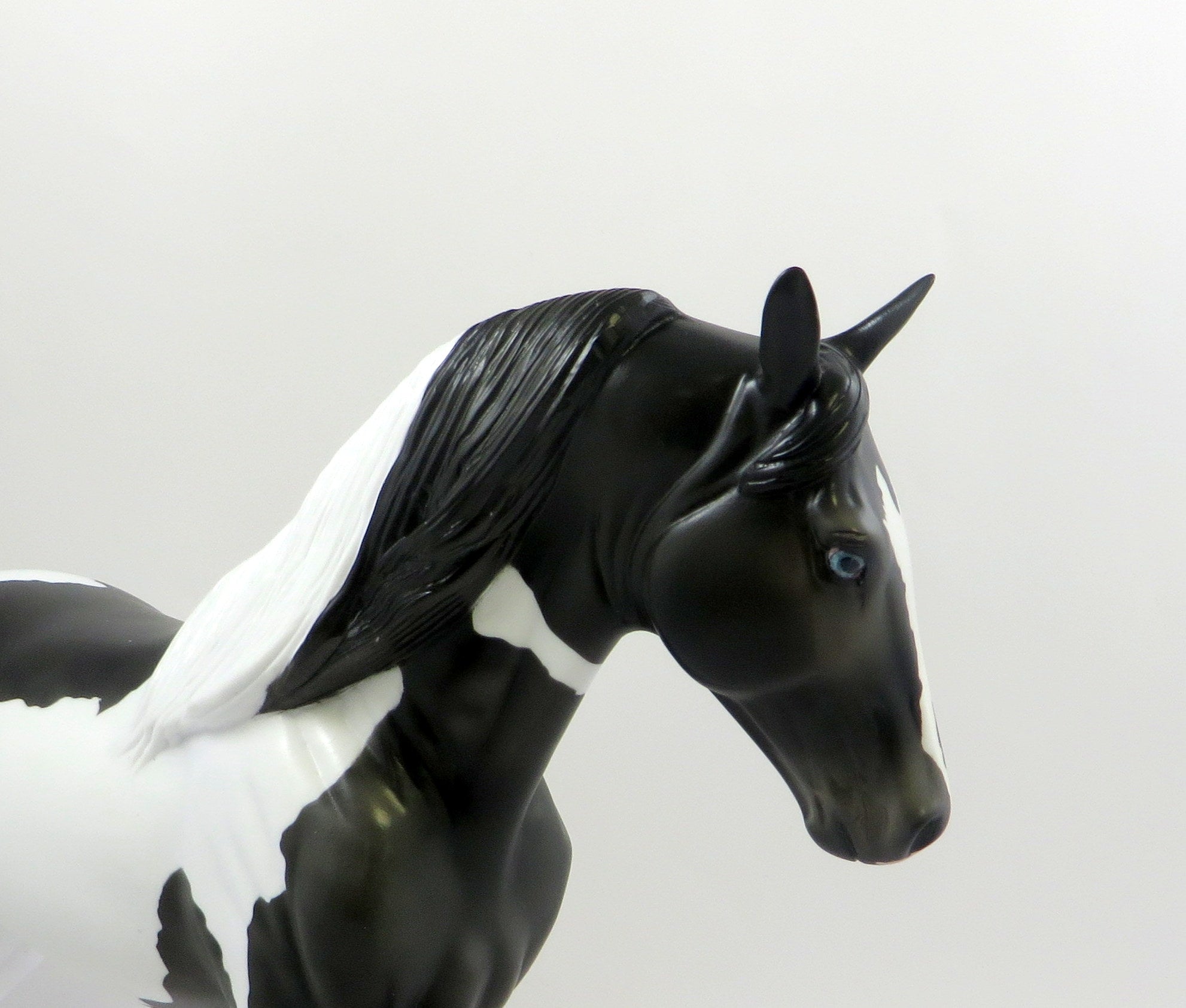 OLGA-OOAK BLACK AND WHITE PAINT TWH MODEL HORSE EQ 19