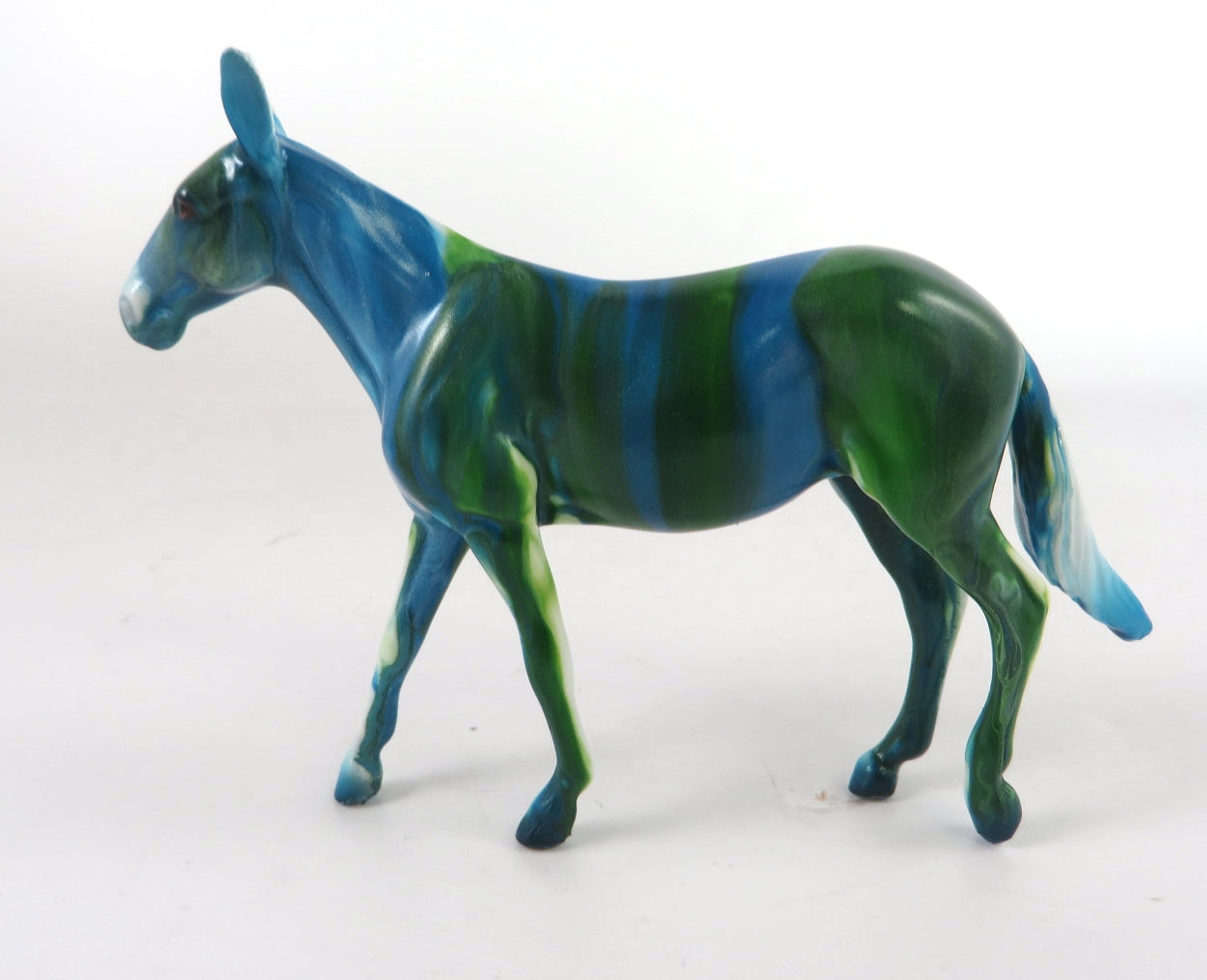 OLIVE BLUE - OOAK BLUE &amp; GREEN MULE CHIP DECORATOR BY KAYLA WESSE WHS19