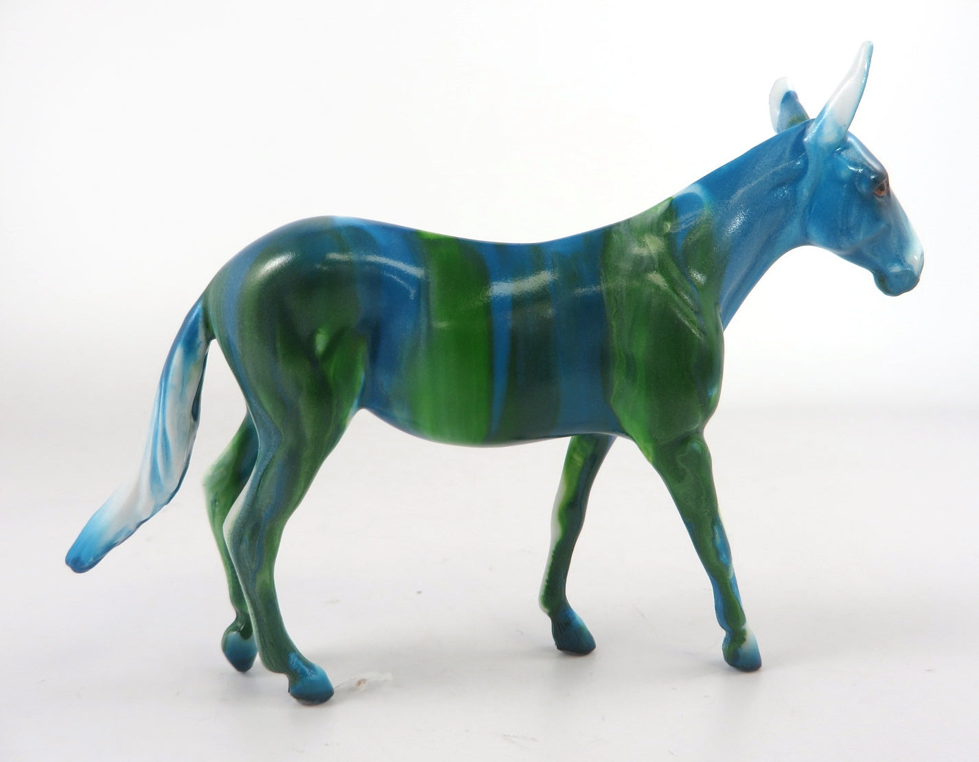 OLIVE BLUE - OOAK BLUE & GREEN MULE CHIP DECORATOR BY KAYLA WESSE WHS19
