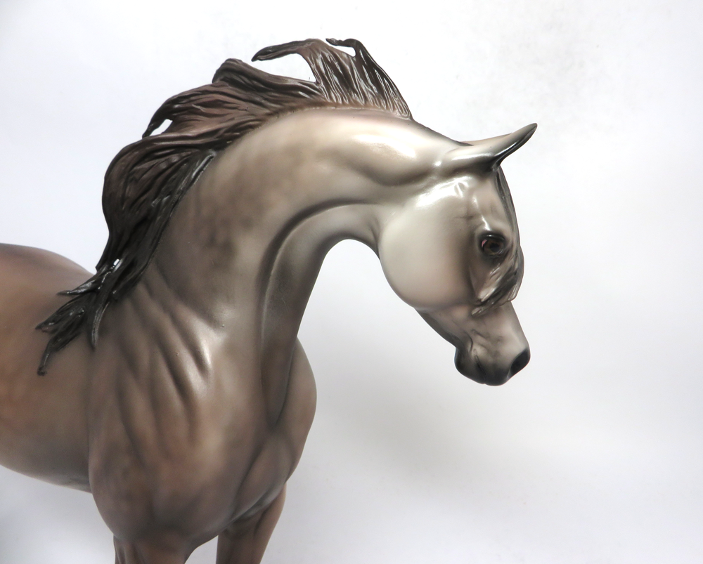 GUARD THE YARD- OOAK-ROSE GREY CM ARABIAN MODEL HORSE BY JULIE KEIM SB19