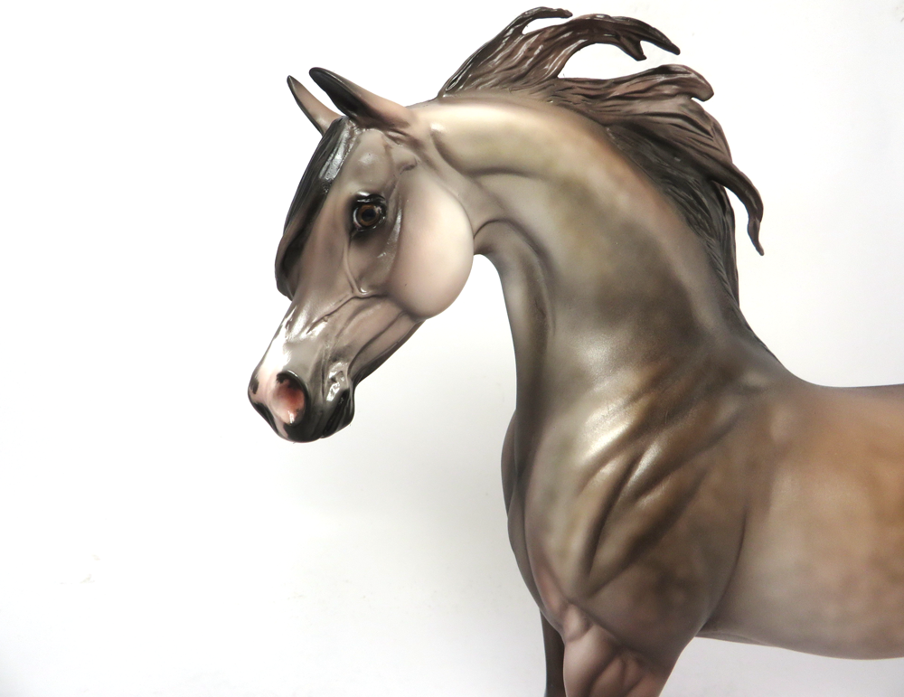 GUARD THE YARD- OOAK-ROSE GREY CM ARABIAN MODEL HORSE BY JULIE KEIM SB19
