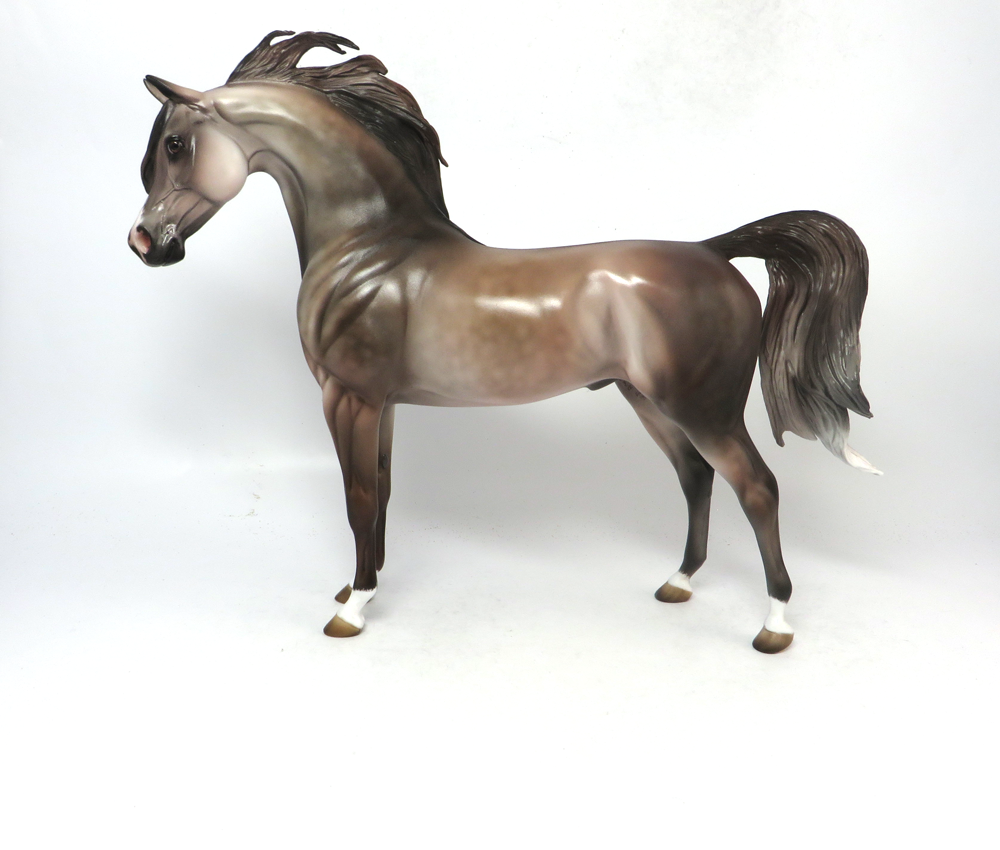 GUARD THE YARD- OOAK-ROSE GREY CM ARABIAN MODEL HORSE BY JULIE KEIM SB19