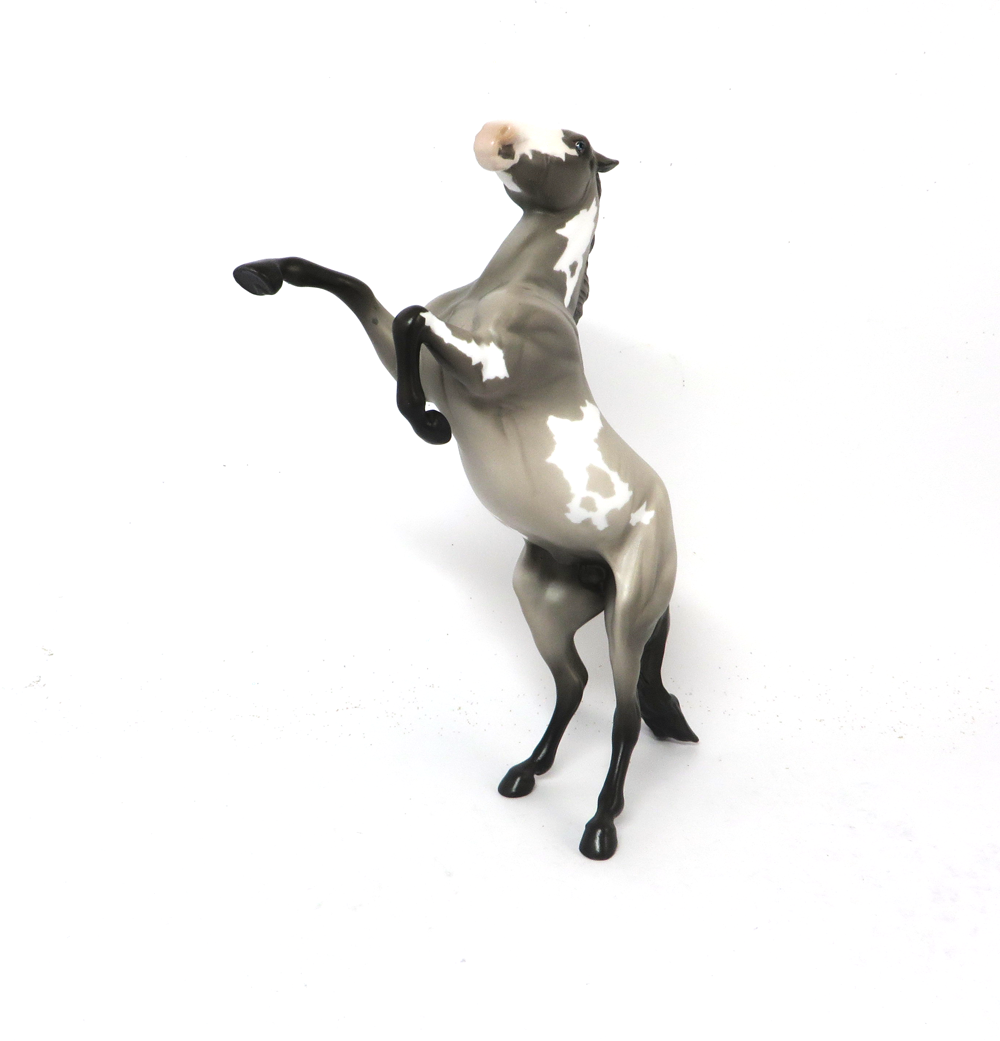 LEAVE NOTHING-OOAK- GRULLA PINTO REARING PEBBLE MODEL HORSE BY AMANDA SB19