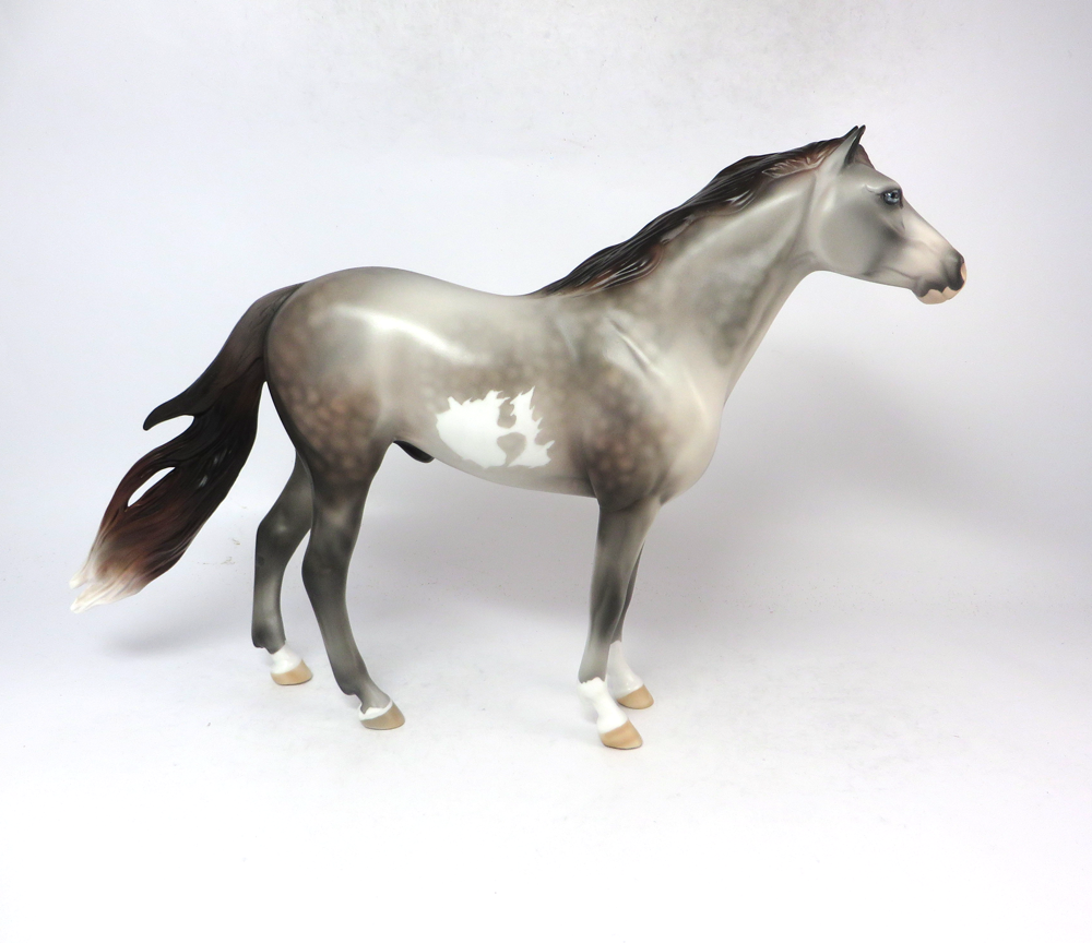 SUDDEN IMPACT-OOAK-ROSE GREY OVERO SPANISH MUSTANG BY AUDREY DIXON SB19
