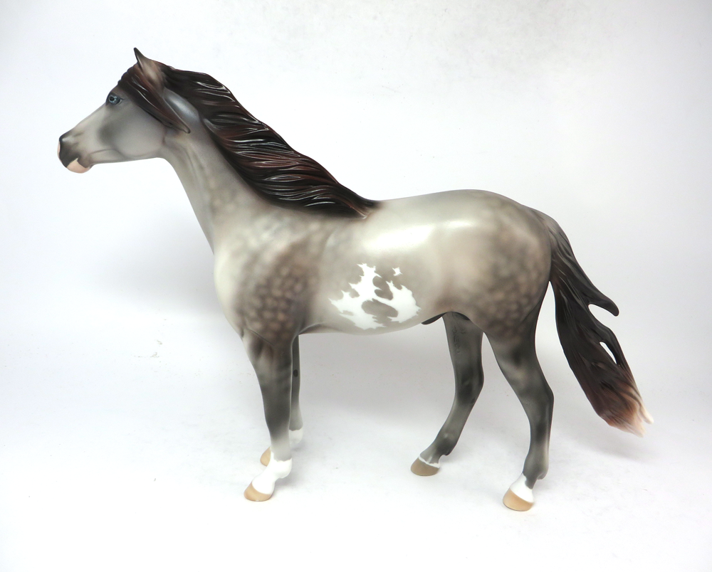 SUDDEN IMPACT-OOAK-ROSE GREY OVERO SPANISH MUSTANG BY AUDREY DIXON SB19