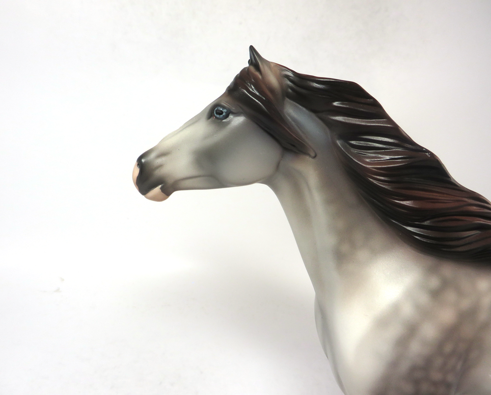 SUDDEN IMPACT-OOAK-ROSE GREY OVERO SPANISH MUSTANG BY AUDREY DIXON SB19