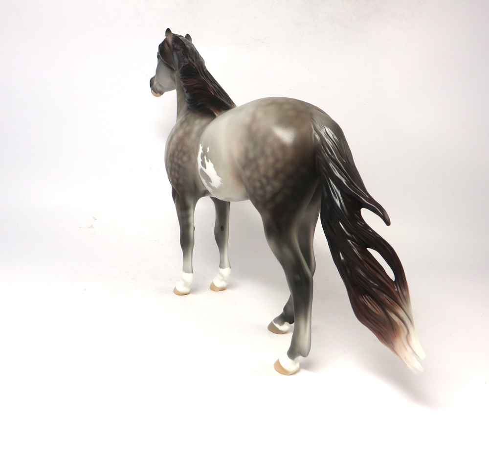 SUDDEN IMPACT-OOAK-ROSE GREY OVERO SPANISH MUSTANG BY AUDREY DIXON SB19