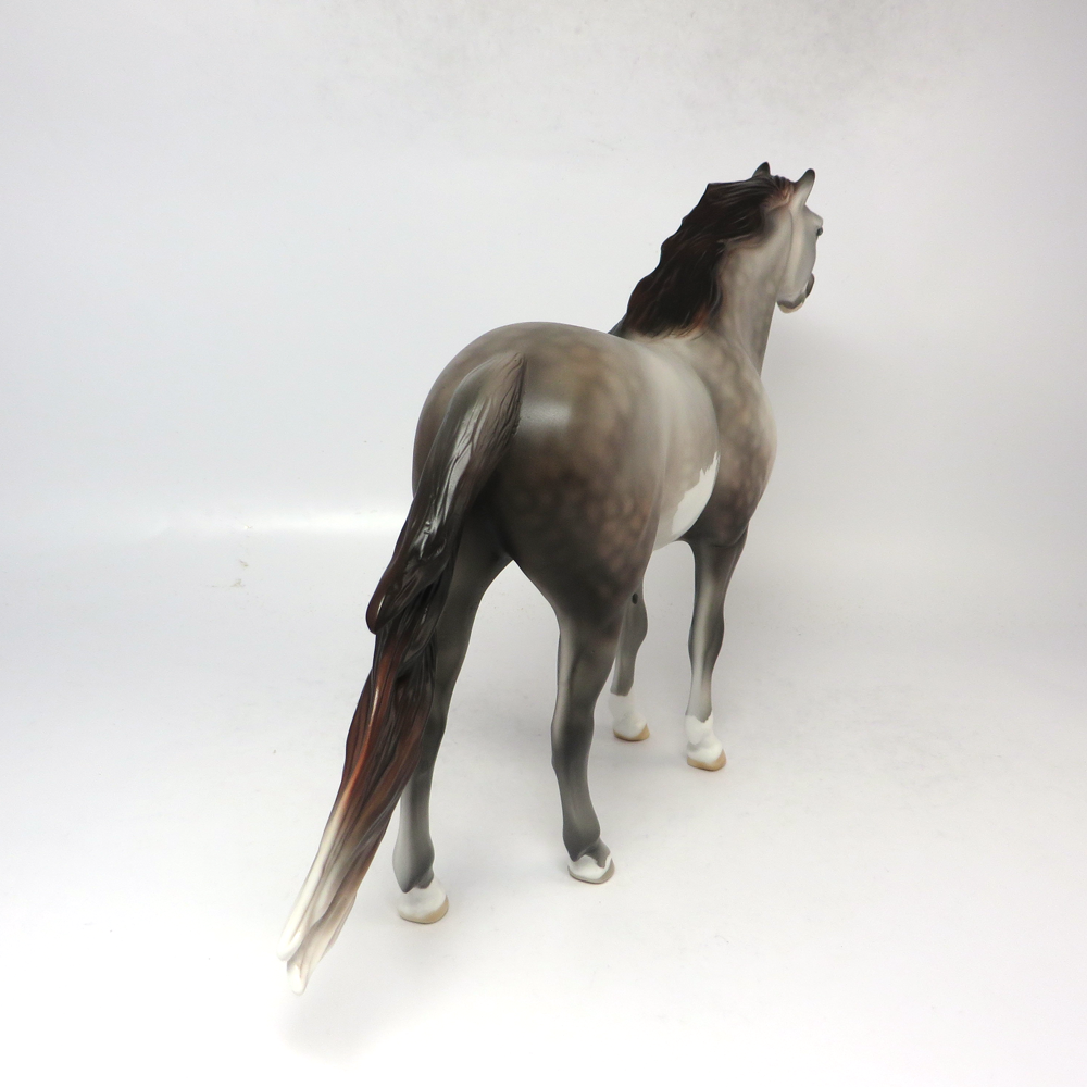 SUDDEN IMPACT-OOAK-ROSE GREY OVERO SPANISH MUSTANG BY AUDREY DIXON SB19