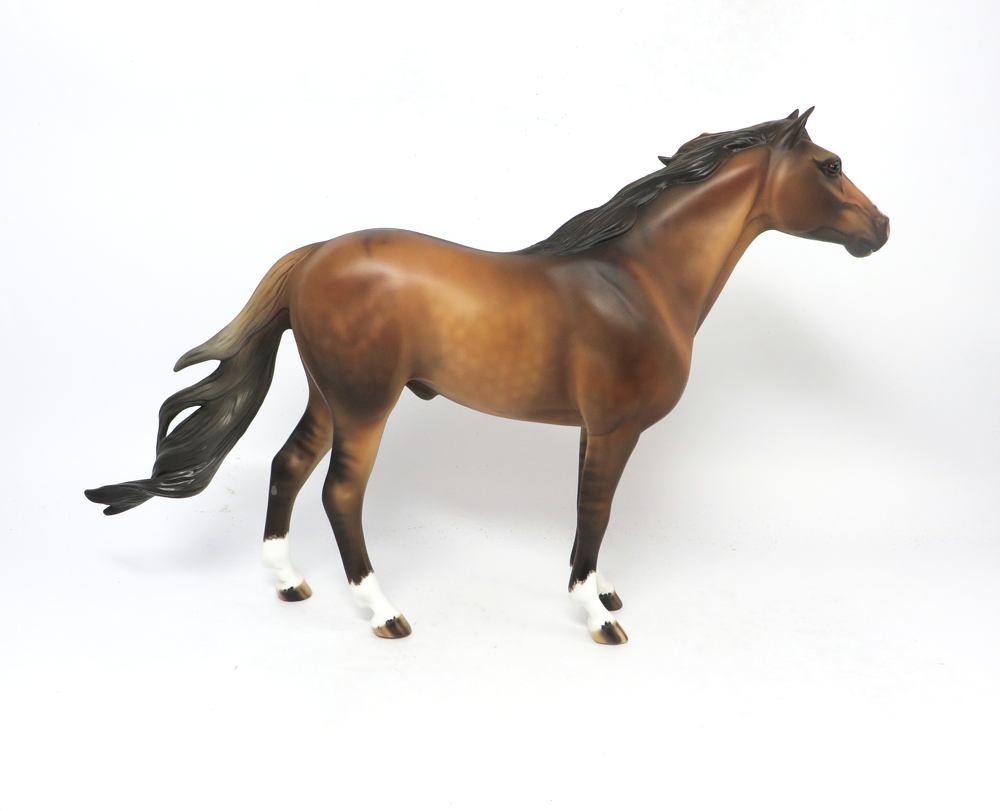 WIN THE DAY- OOAK SOOTY DUNALINO SPANISH MUSTANG MODEL HORSE BY JULIE KEIM SB19
