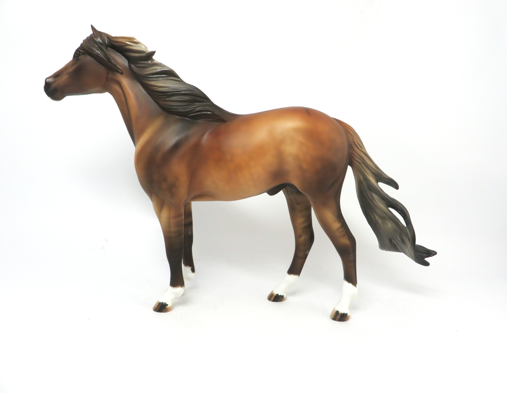 WIN THE DAY- OOAK SOOTY DUNALINO SPANISH MUSTANG MODEL HORSE BY JULIE KEIM SB19