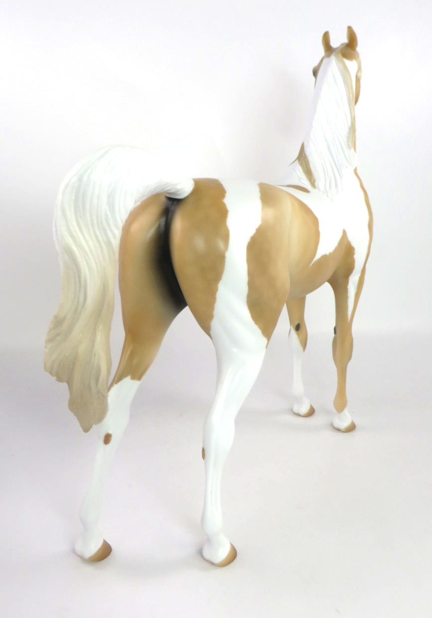 OUTTA SIGHT-OOAK DAPPLE PALOMINO PINTO ARABIAN MODEL HORSE 2/12/20