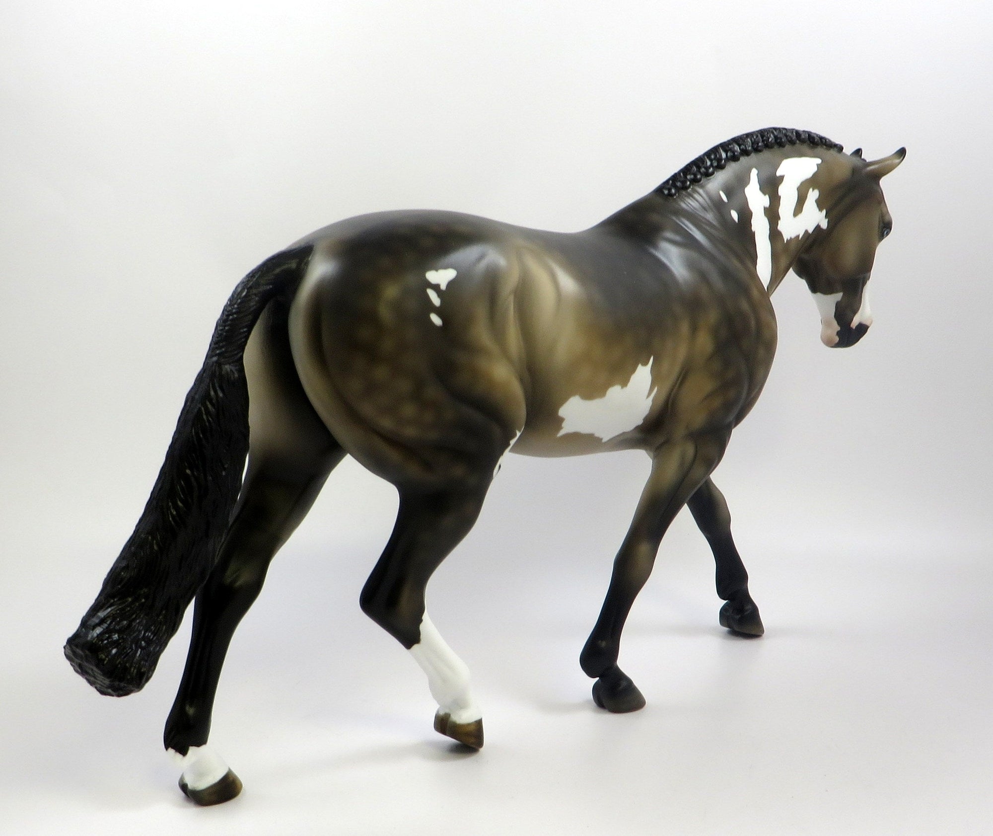 OXFORD - OOAK - DAPPLED SOOTY BUCKSKIN IRISH DRAFT MODEL HORSE EQ 2019
