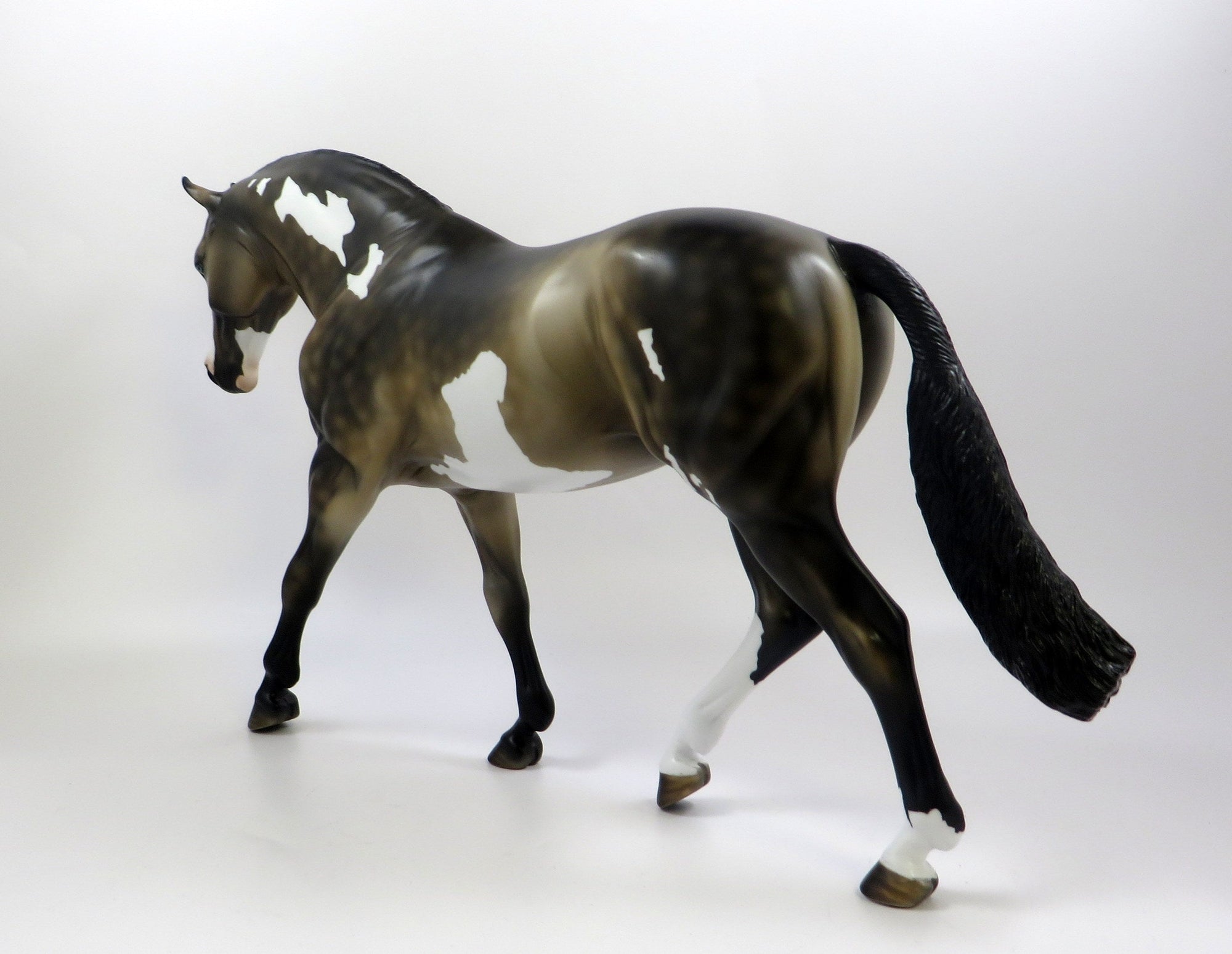 OXFORD - OOAK - DAPPLED SOOTY BUCKSKIN IRISH DRAFT MODEL HORSE EQ 2019