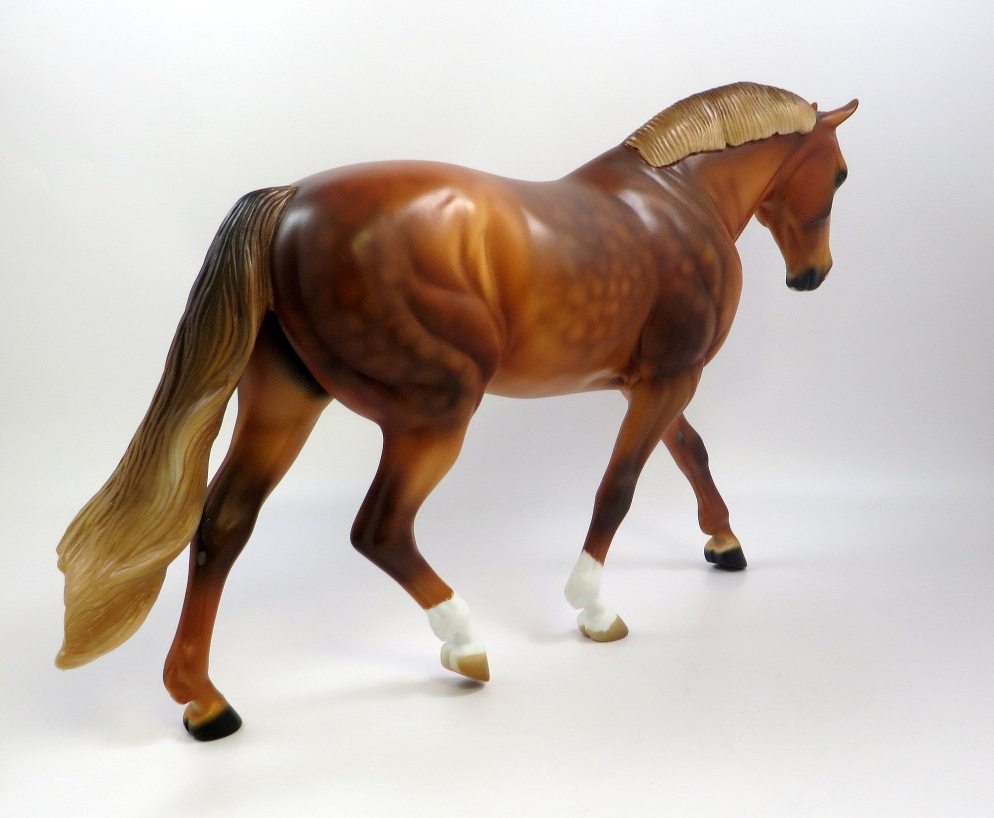 DUKEDOM - OOAK - DAPPLED CHESTNUT IRISH DRAFT MODEL HORSE EQ 2019