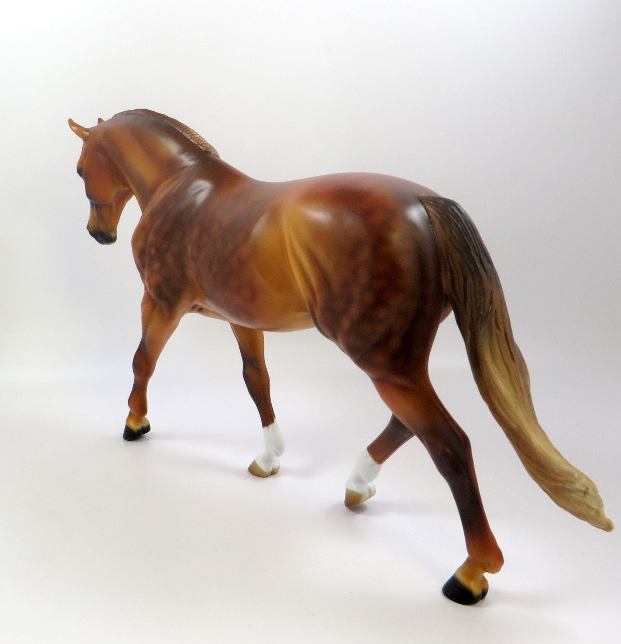 DUKEDOM - OOAK - DAPPLED CHESTNUT IRISH DRAFT MODEL HORSE EQ 2019