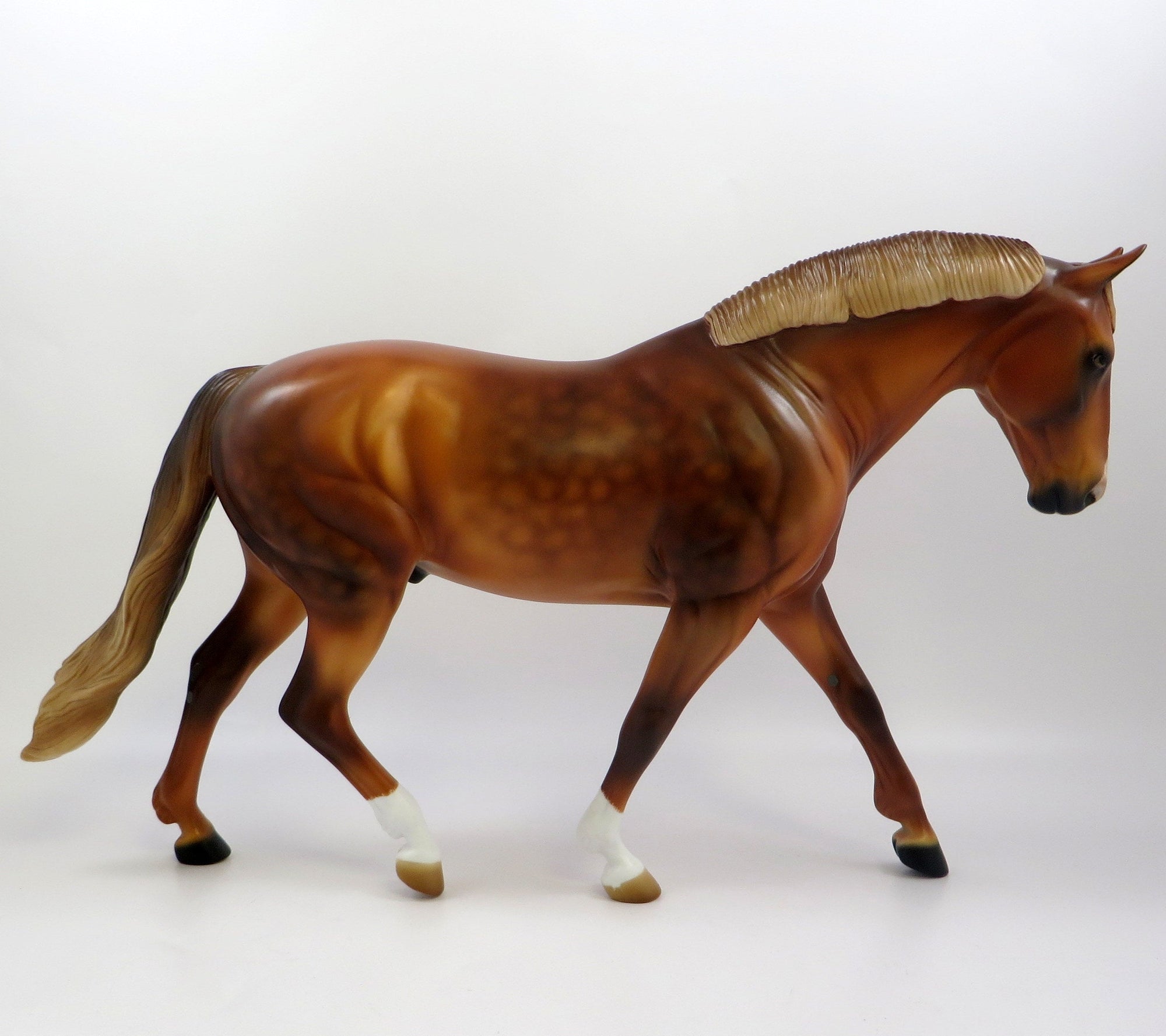 DUKEDOM - OOAK - DAPPLED CHESTNUT IRISH DRAFT MODEL HORSE EQ 2019