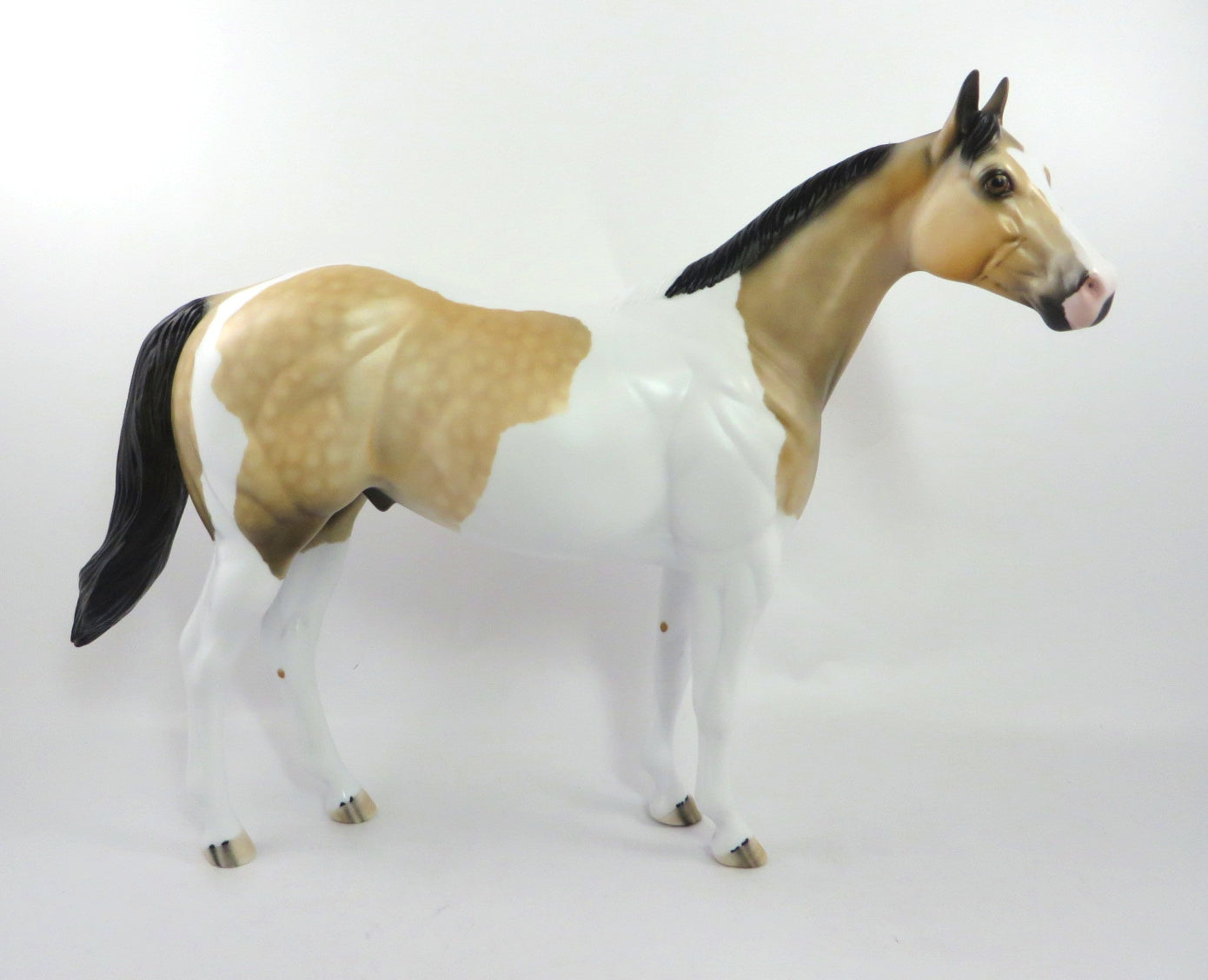 PAINT ME PROUD-OOAK DAPPLE BUCKSKIN SOOTY PINTO ISH MODEL HORSE 1/7/20