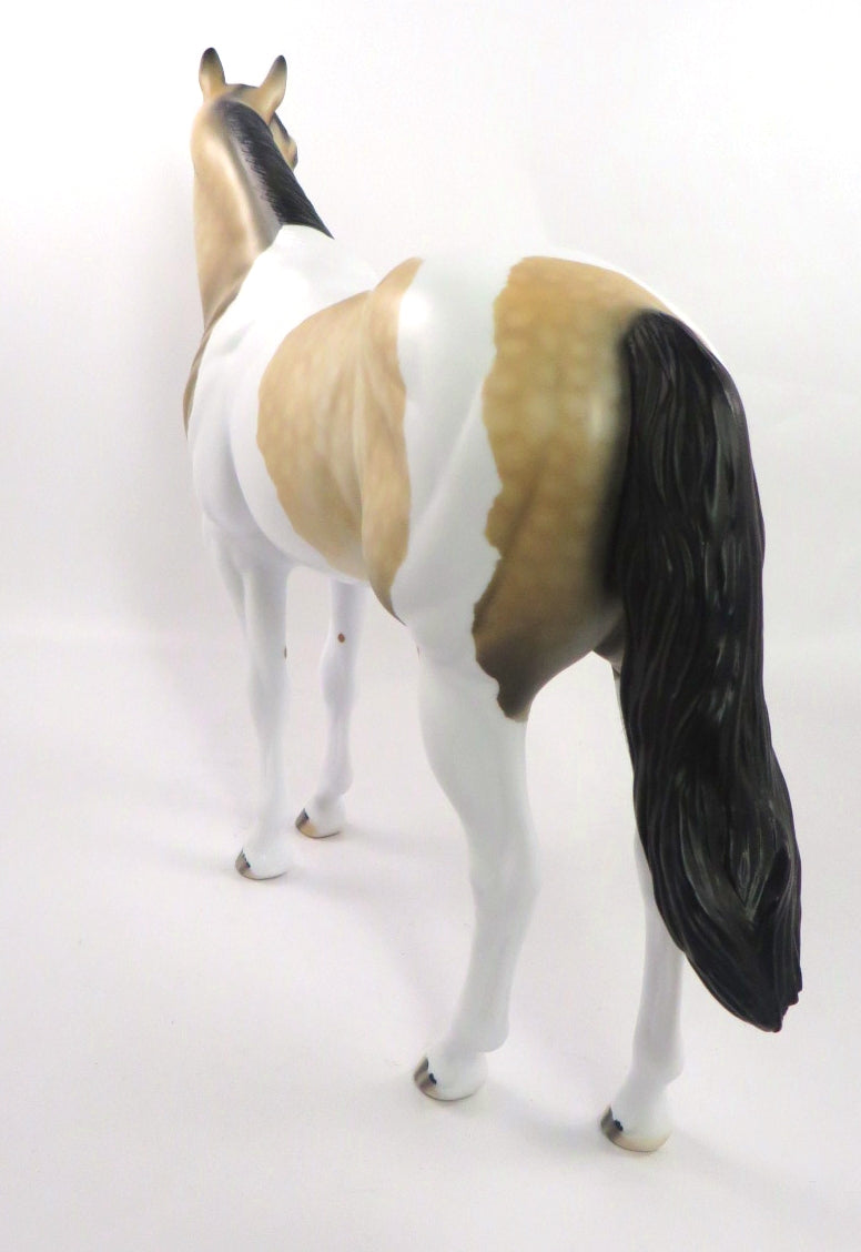 PAINT ME PROUD-OOAK DAPPLE BUCKSKIN SOOTY PINTO ISH MODEL HORSE 1/7/20