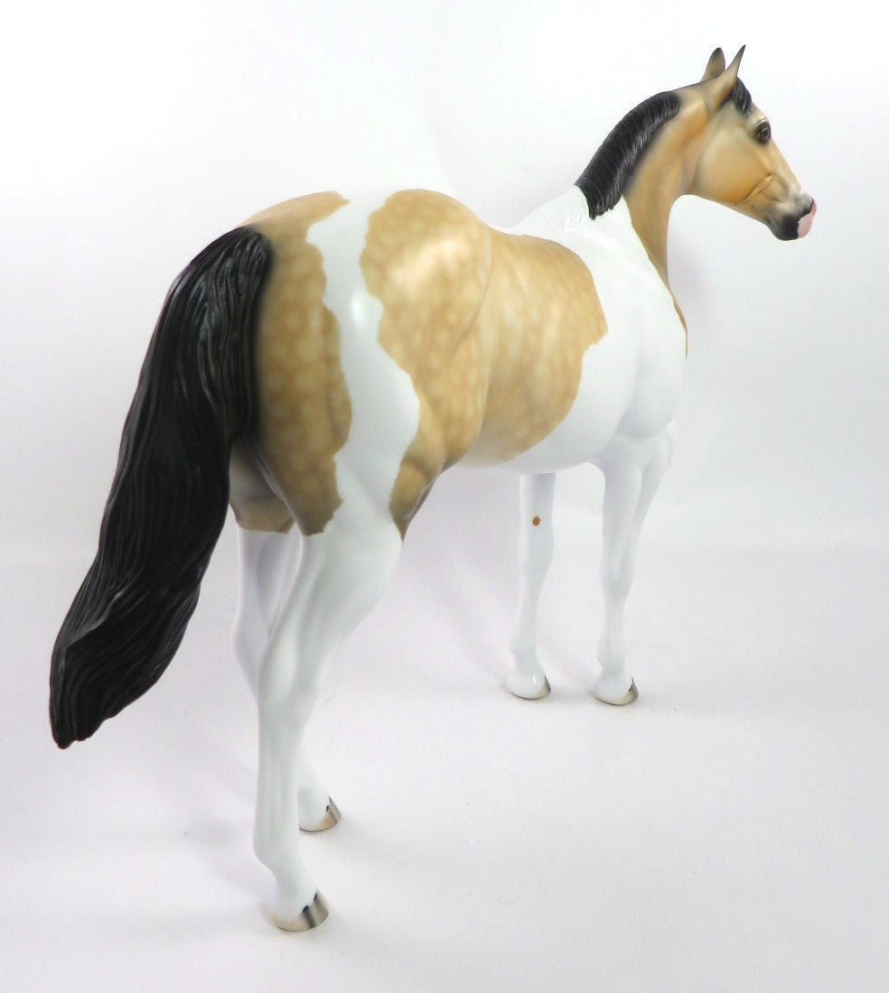 PAINT ME PROUD-OOAK DAPPLE BUCKSKIN SOOTY PINTO ISH MODEL HORSE 1/7/20