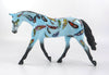 PAISLEY PONY-OOAK BLUE PAISLEY DECORATOR PEBBLES MODEL HORSE BY DAWN QUICK