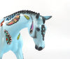 PAISLEY PONY-OOAK BLUE PAISLEY DECORATOR PEBBLES MODEL HORSE BY DAWN QUICK