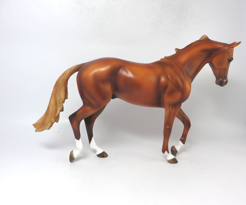 DELLS-OOAK -CHESTNUT THOROUGHBRED MODEL HORSE MW19