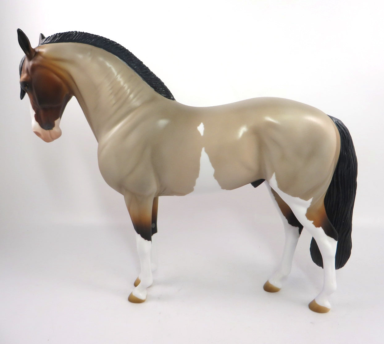 PANCAKES &amp; PAJAMAS - OOAK BUCKSKIN PINTO  ANDALUSIAN MODEL HORSE BY AUDREY DIXON PJ20