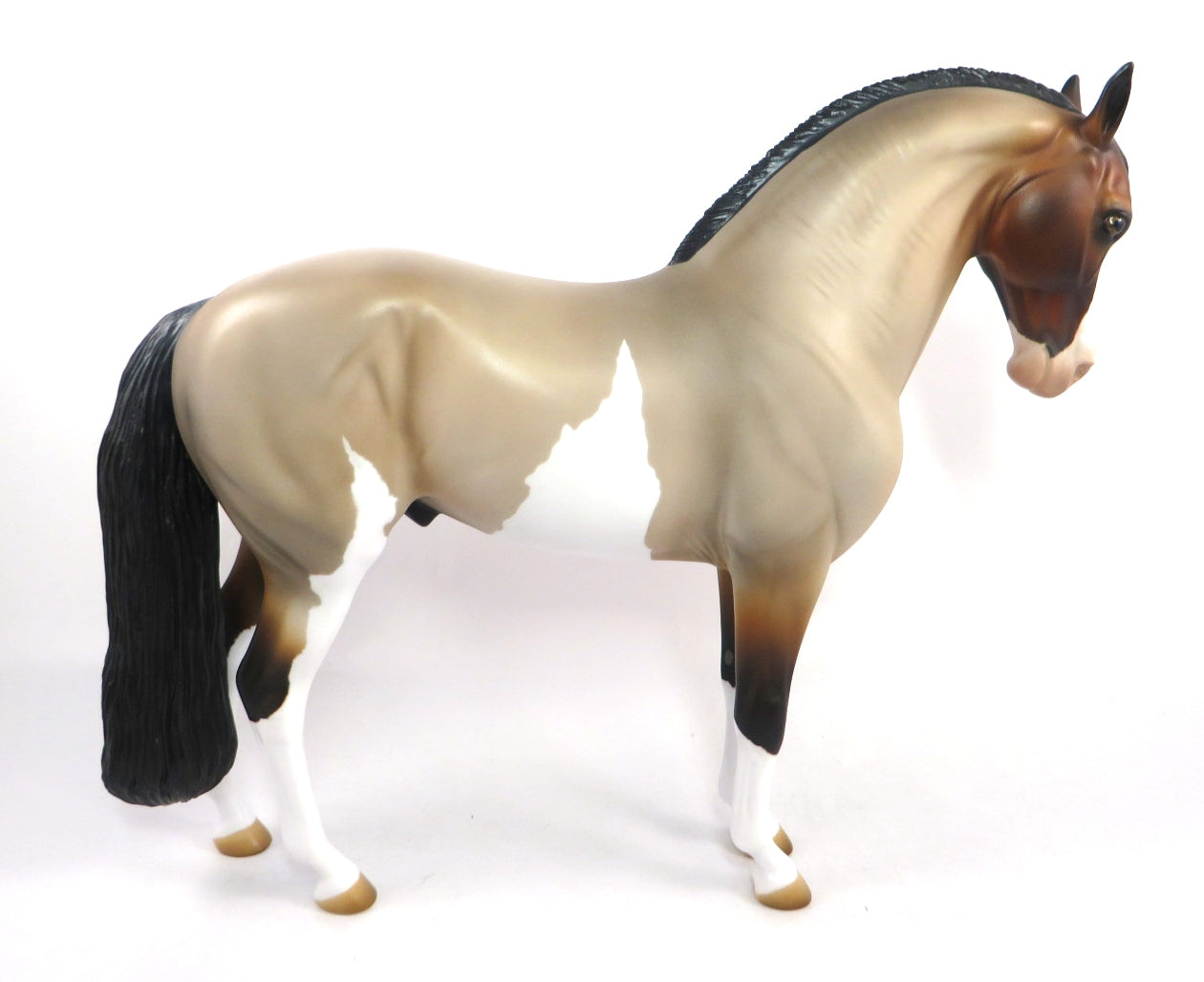 PANCAKES & PAJAMAS - OOAK BUCKSKIN PINTO  ANDALUSIAN MODEL HORSE BY AUDREY DIXON PJ20