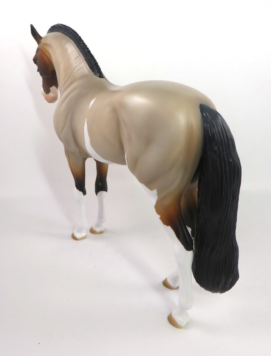 PANCAKES &amp; PAJAMAS - OOAK BUCKSKIN PINTO  ANDALUSIAN MODEL HORSE BY AUDREY DIXON PJ20