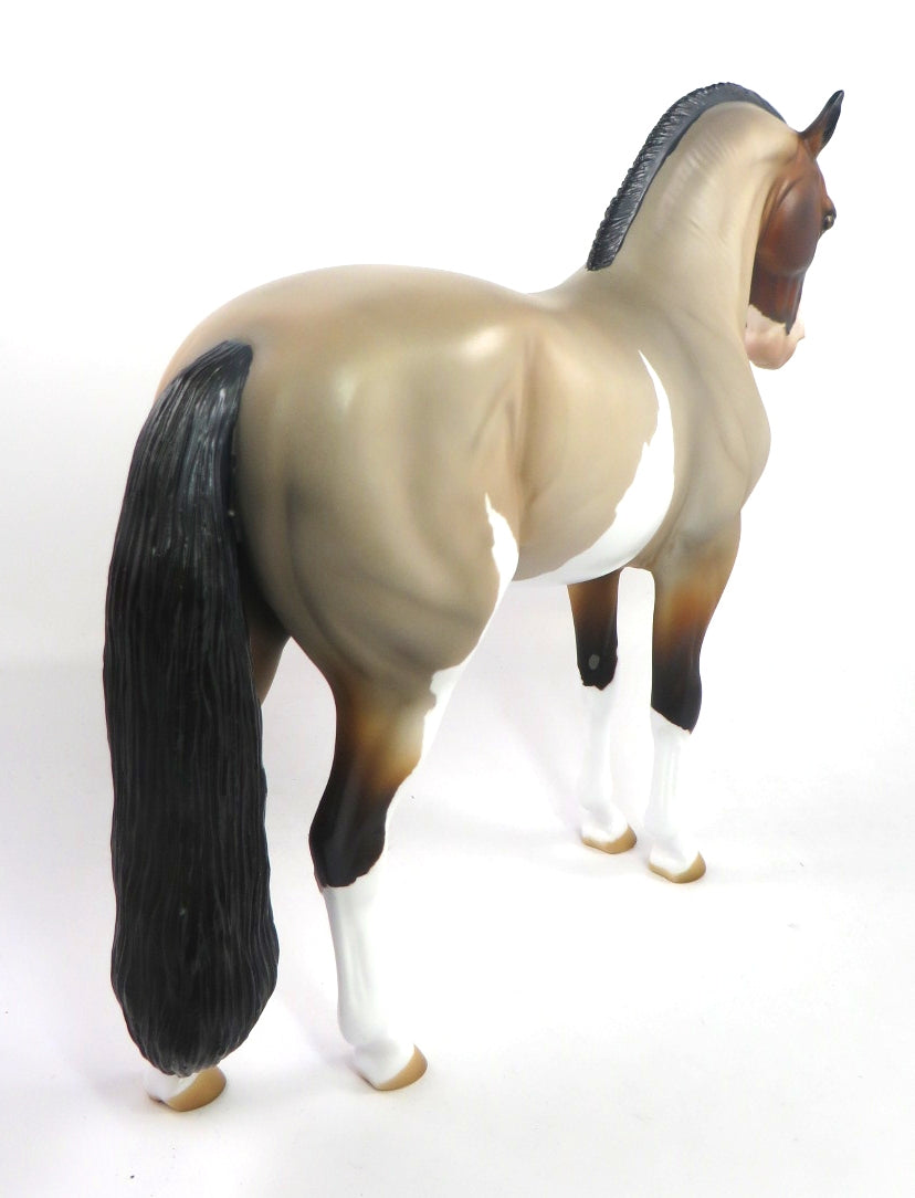 PANCAKES &amp; PAJAMAS - OOAK BUCKSKIN PINTO  ANDALUSIAN MODEL HORSE BY AUDREY DIXON PJ20