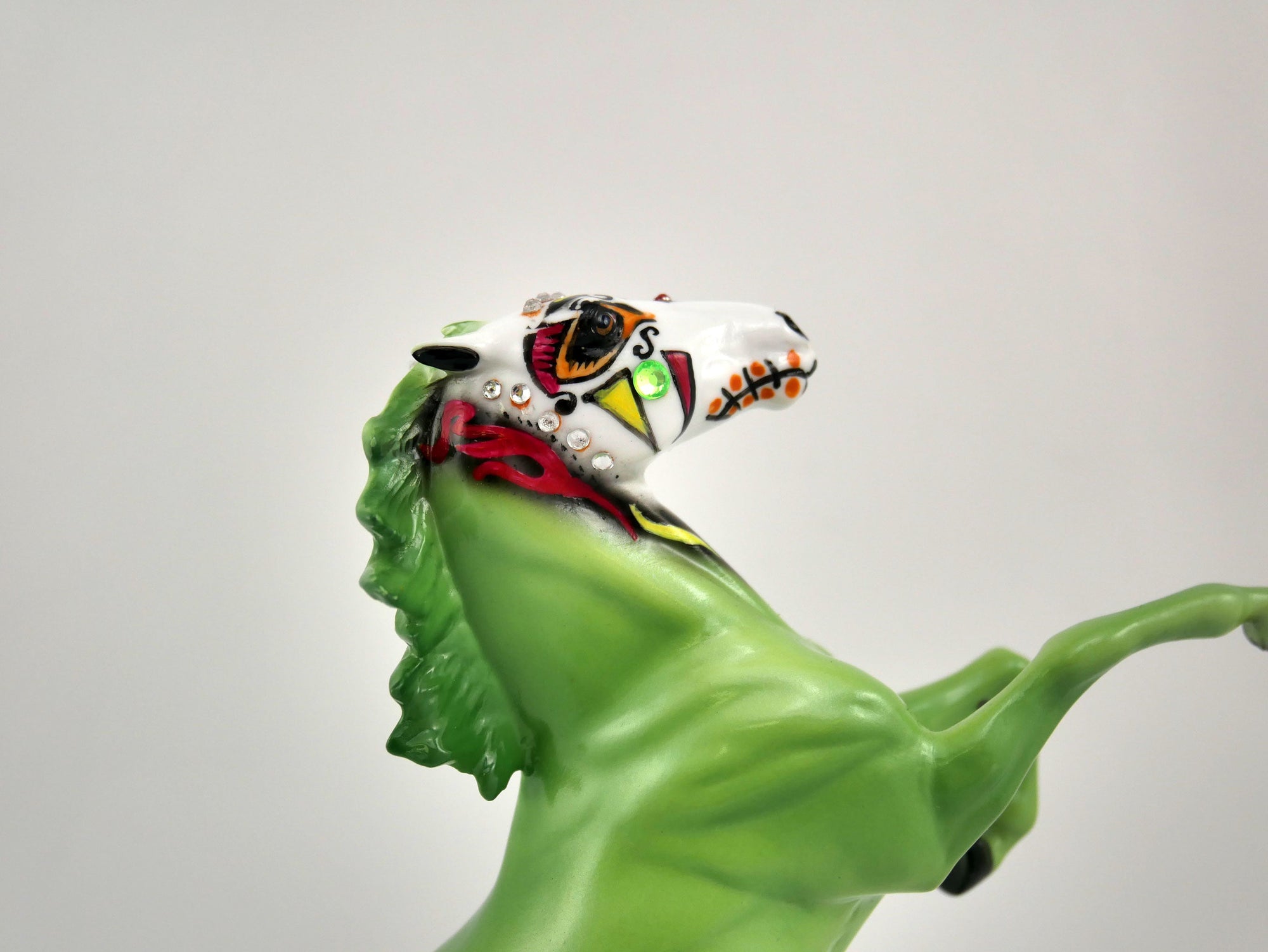 Pancho-OOAK Rearing Pebble Sugar Skull  MM 2020