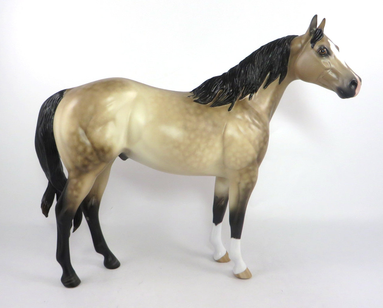 PANGWANGLE-OOAK DAPPLE BUCKSKIN ISH MODEL HORSE 2/6/20