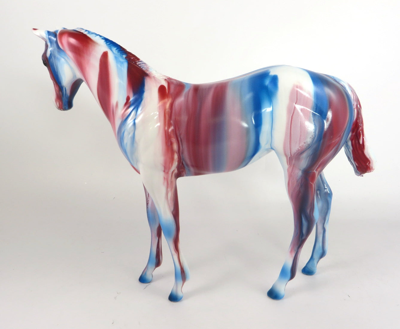 PATRIOTIC PUNCH RIBBON CANDY- OOAK RIBBON CANDY WEANLING MODEL HORSE BY KAYLA WESSE WHS 19