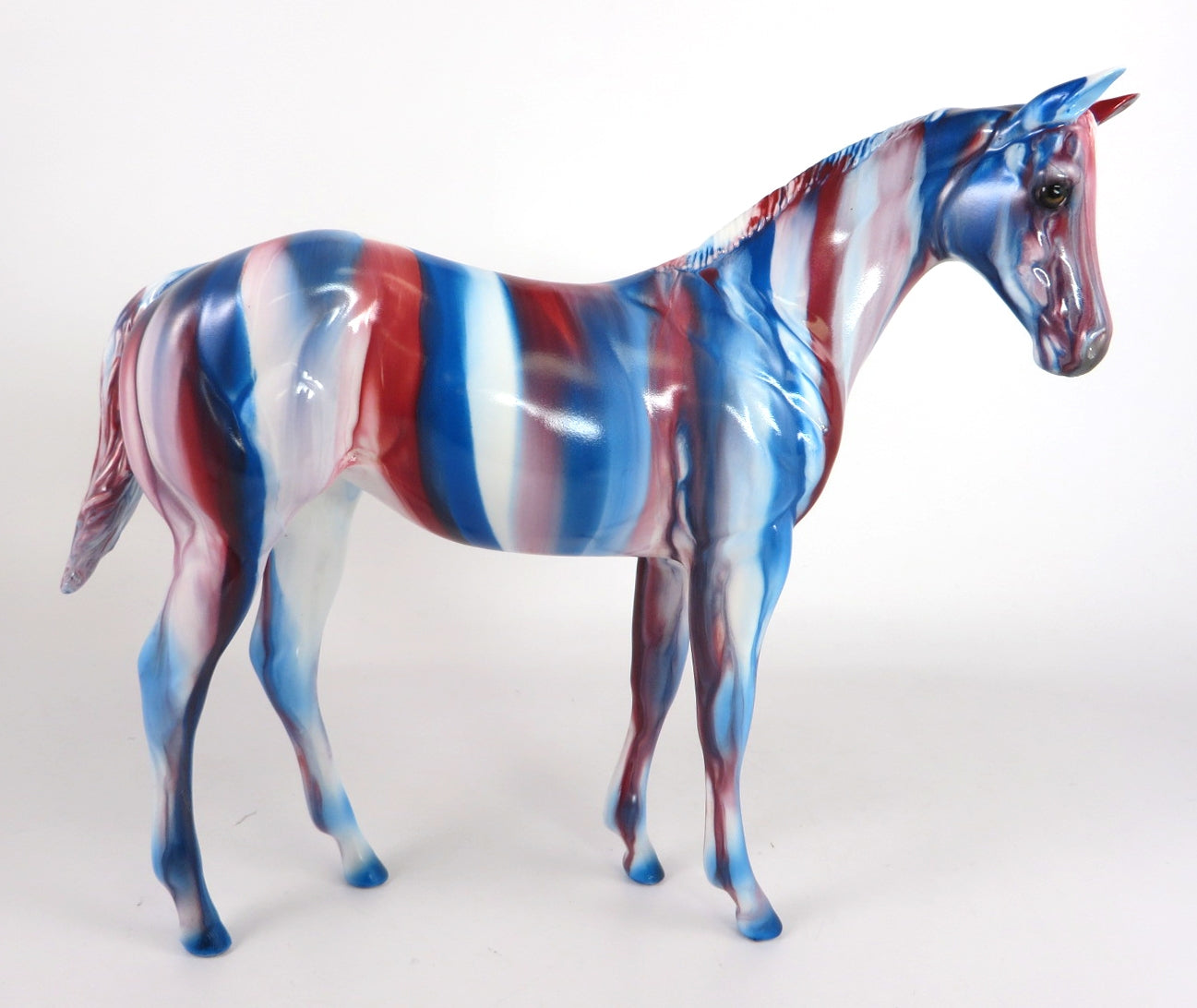 PATRIOTIC PUNCH RIBBON CANDY- OOAK RIBBON CANDY WEANLING MODEL HORSE BY KAYLA WESSE WHS 19
