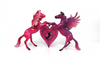 FALLING FOR YOU - OOAK DOUBLE REARING PEGACHIPS HEART VALENTINE DECORATOR SB19