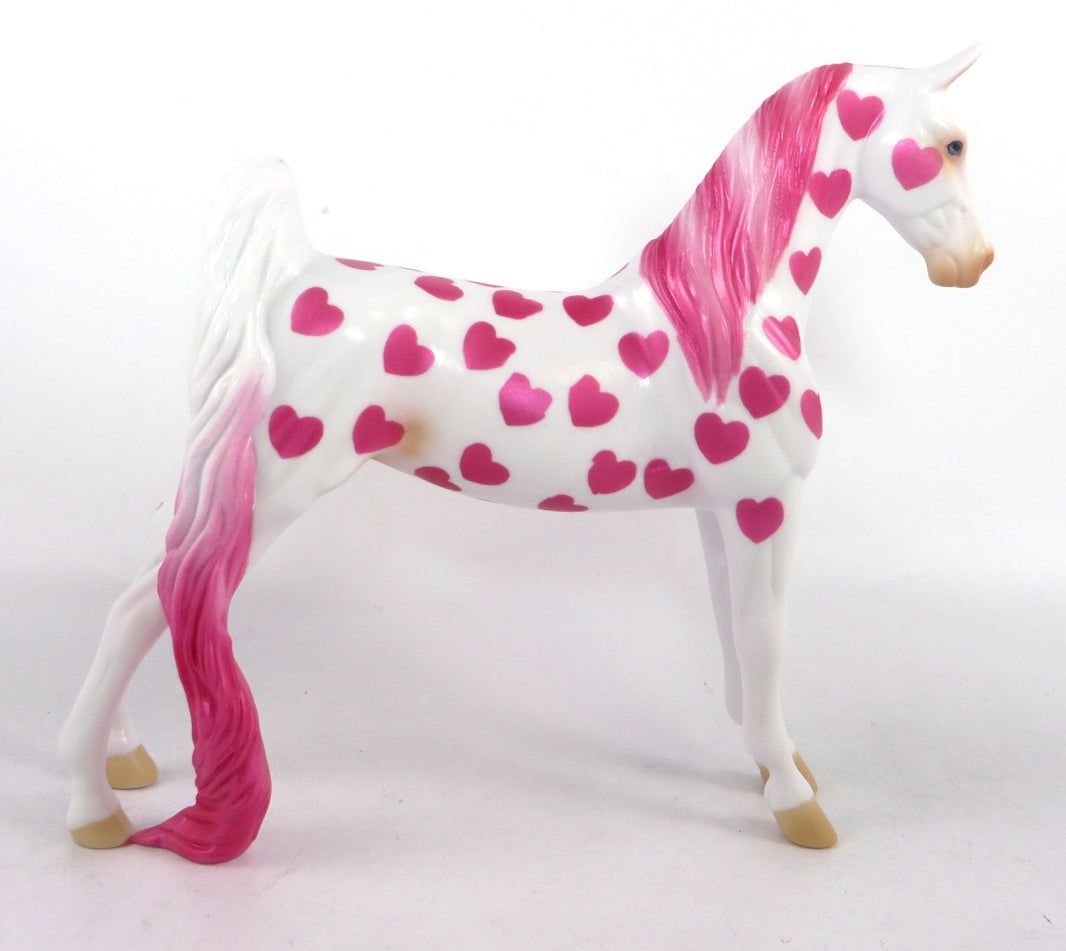 PINKY SWEAR-OOAK HEART SADDLEBRED PEBBLES MODEL HORSE 2/13/20