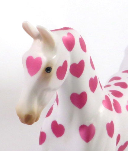 PINKY SWEAR-OOAK HEART SADDLEBRED PEBBLES MODEL HORSE 2/13/20