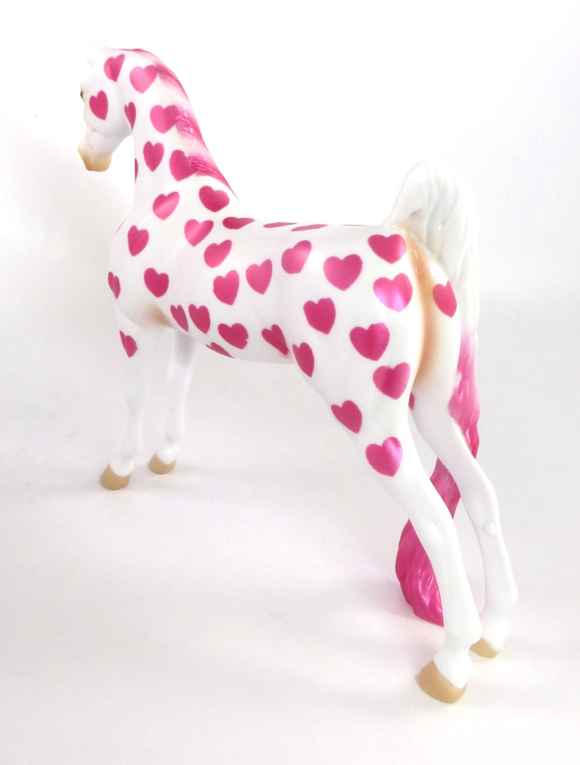 PINKY SWEAR-OOAK HEART SADDLEBRED PEBBLES MODEL HORSE 2/13/20