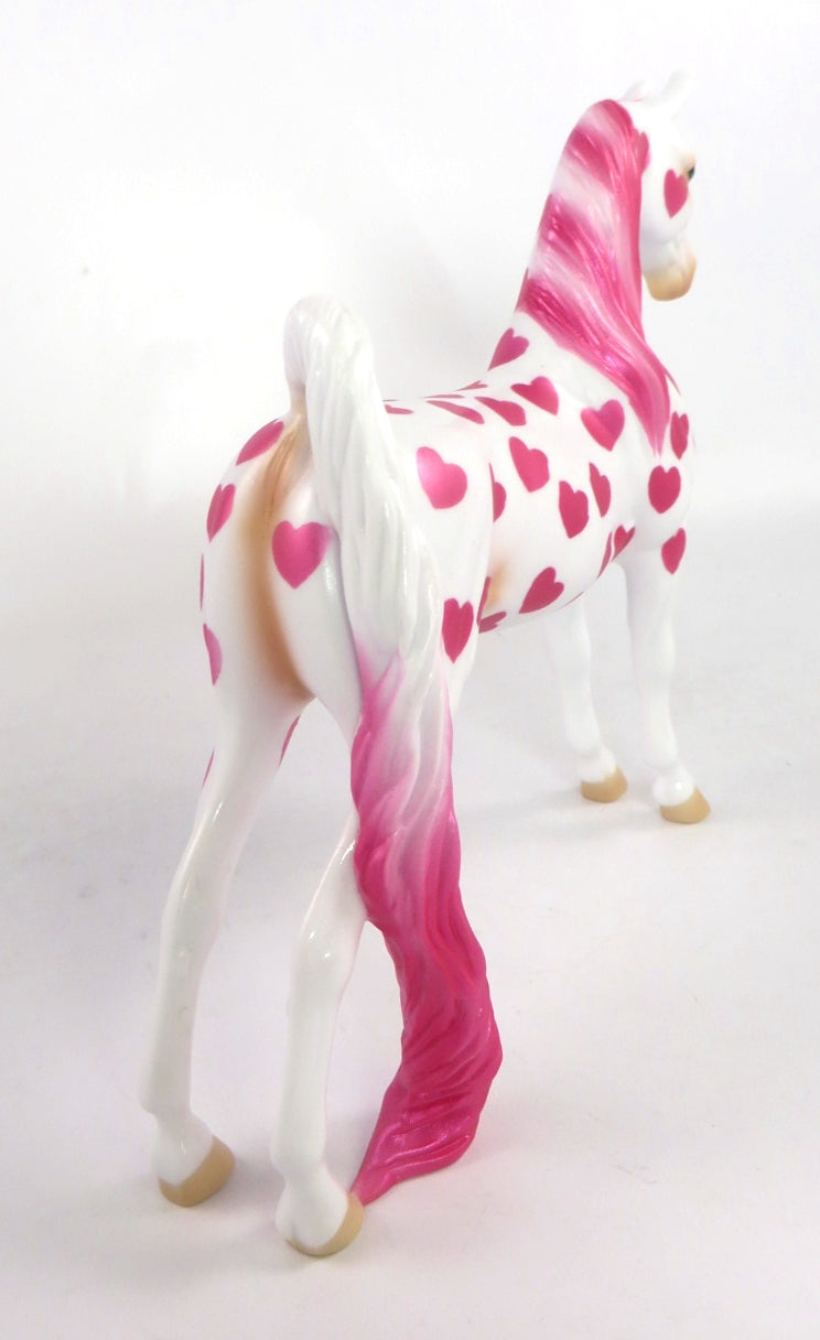 PINKY SWEAR-OOAK HEART SADDLEBRED PEBBLES MODEL HORSE 2/13/20