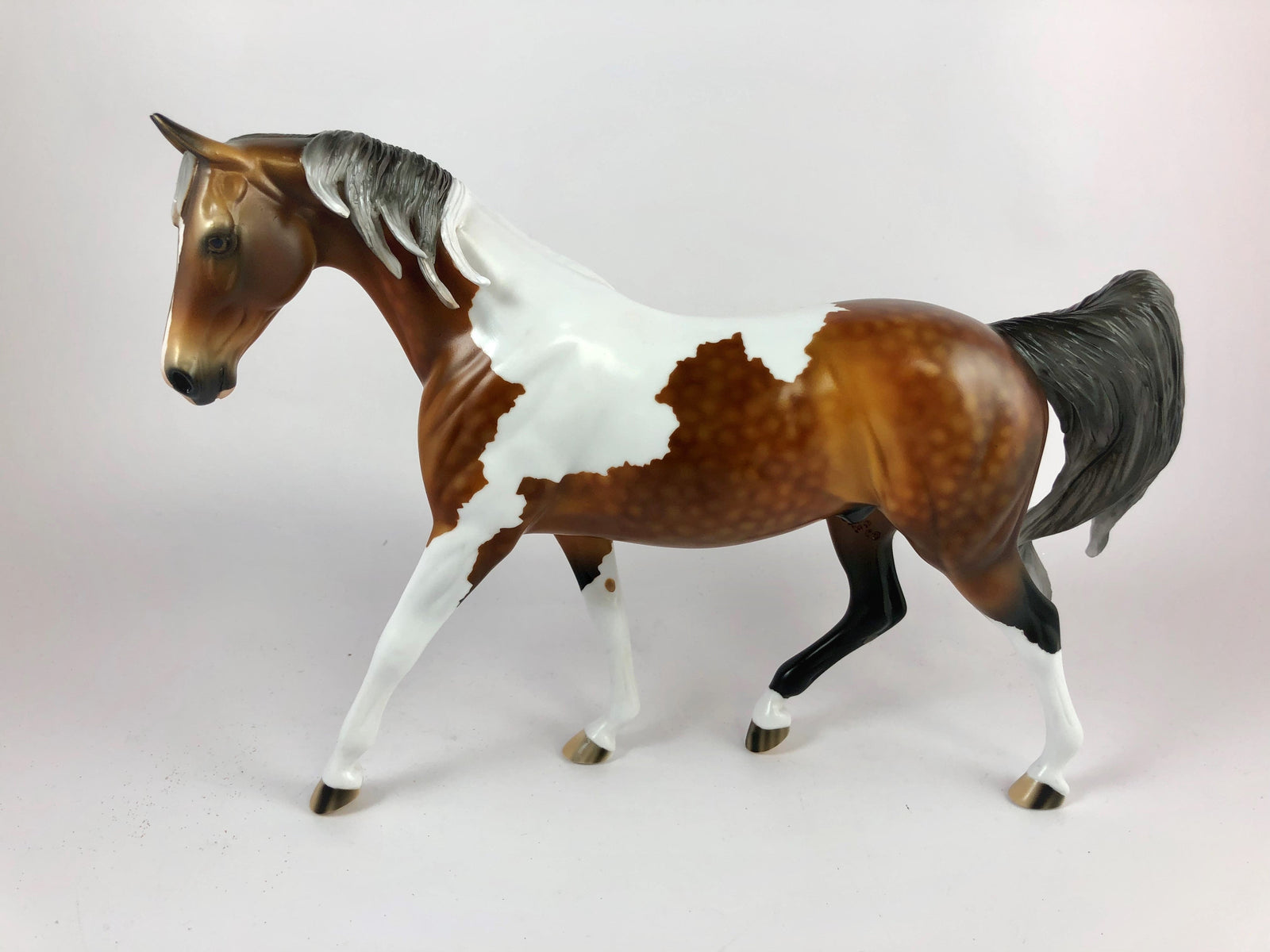 PIVOT -OOAK DAPPLE BAY PINTO PONY MODEL HORSE BY AUDREY DIXON 10/4/19