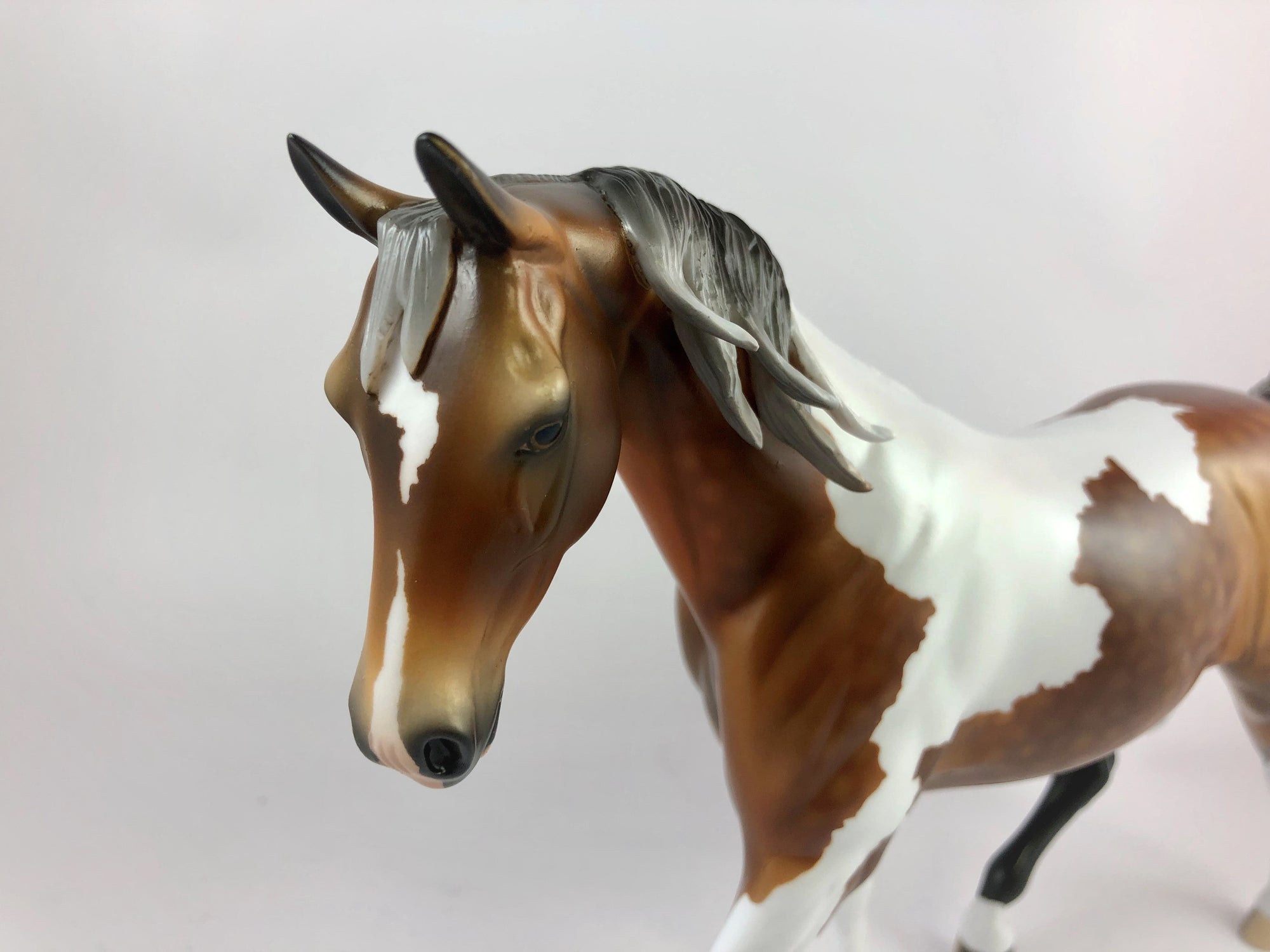 PIVOT -OOAK DAPPLE BAY PINTO PONY MODEL HORSE BY AUDREY DIXON 10/4/19