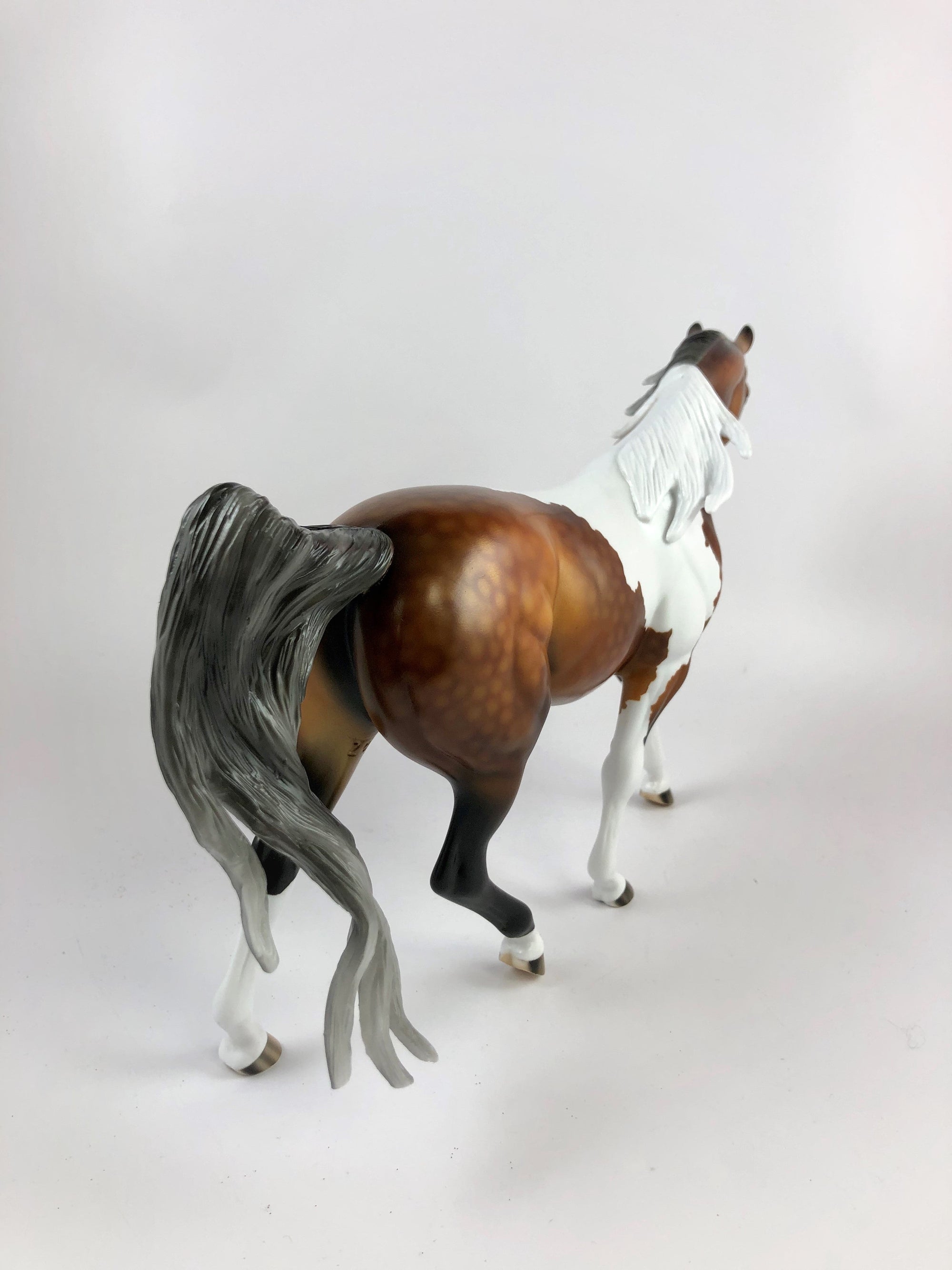 PIVOT -OOAK DAPPLE BAY PINTO PONY MODEL HORSE BY AUDREY DIXON 10/4/19
