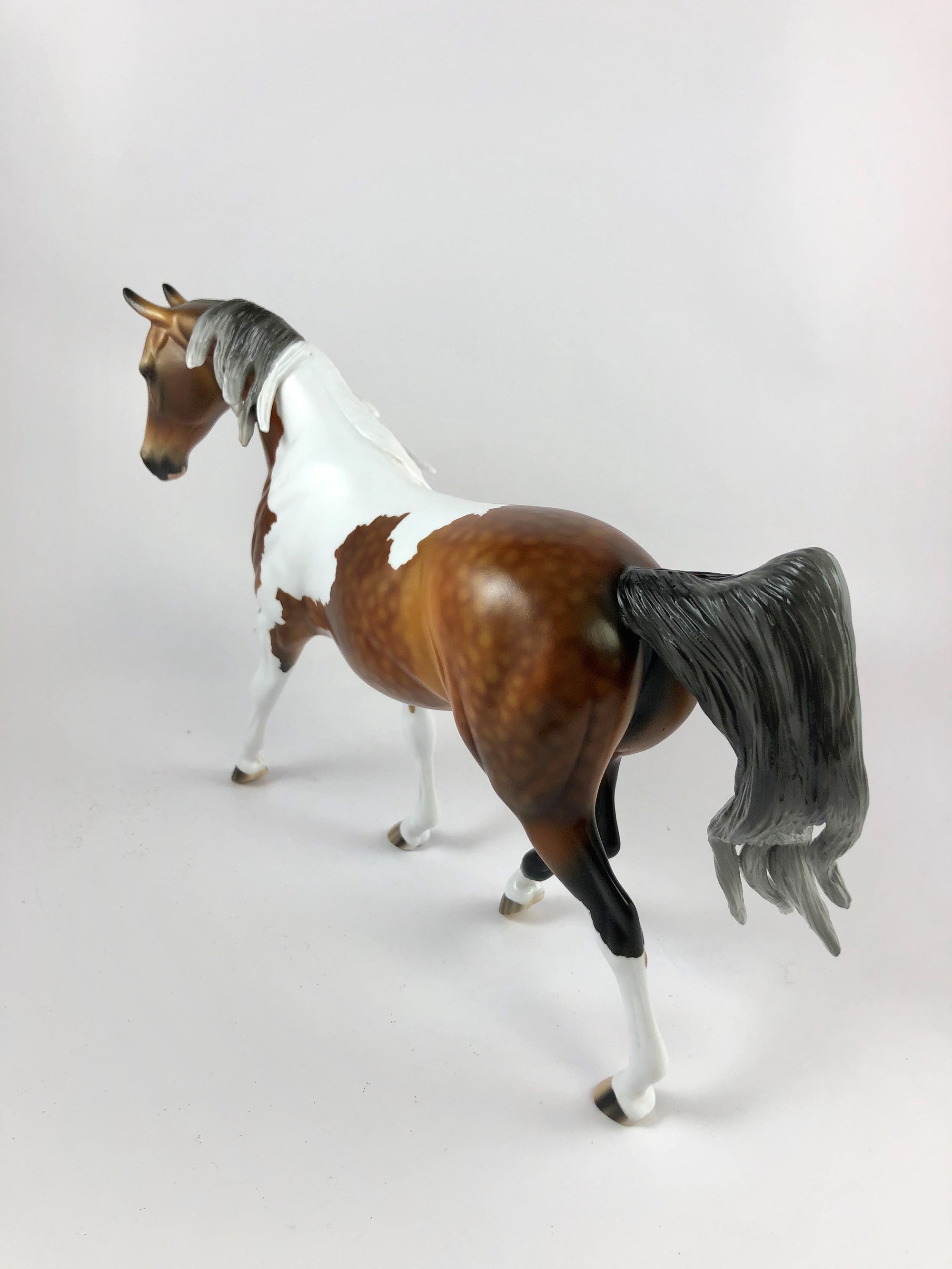 PIVOT -OOAK DAPPLE BAY PINTO PONY MODEL HORSE BY AUDREY DIXON 10/4/19