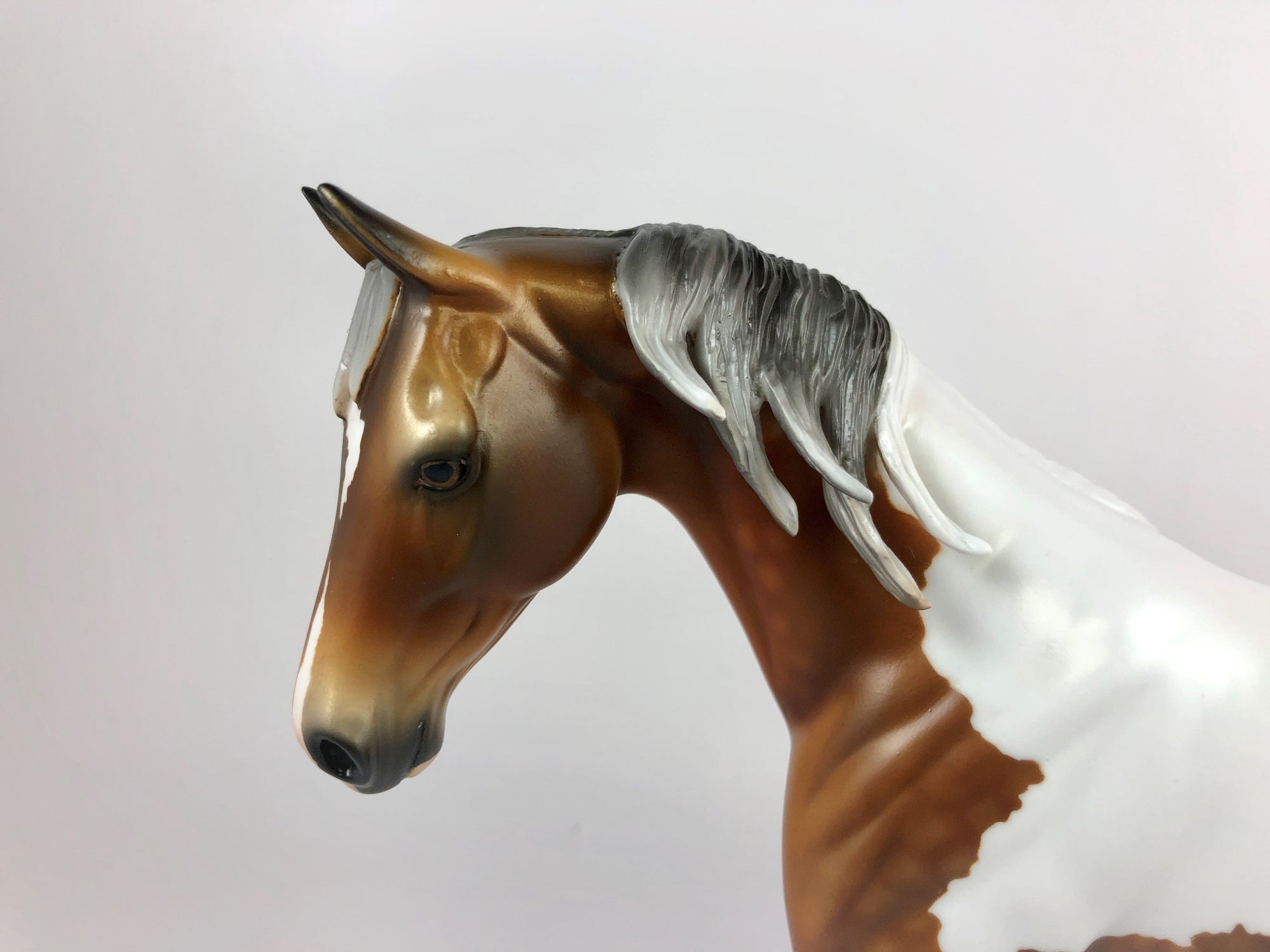 PIVOT -OOAK DAPPLE BAY PINTO PONY MODEL HORSE BY AUDREY DIXON 10/4/19