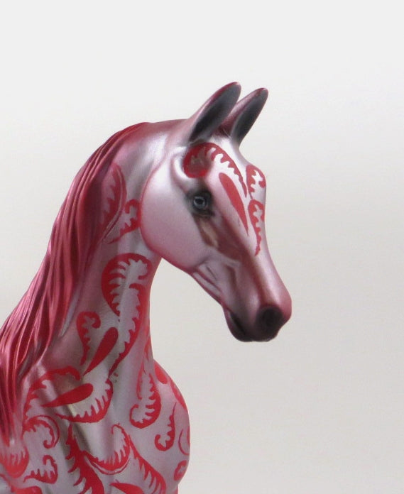 POINSETTIA -- OOAK RED CHRISTMAS DECORATOR  PEBBLE  BY DAWN QUICK WHS19