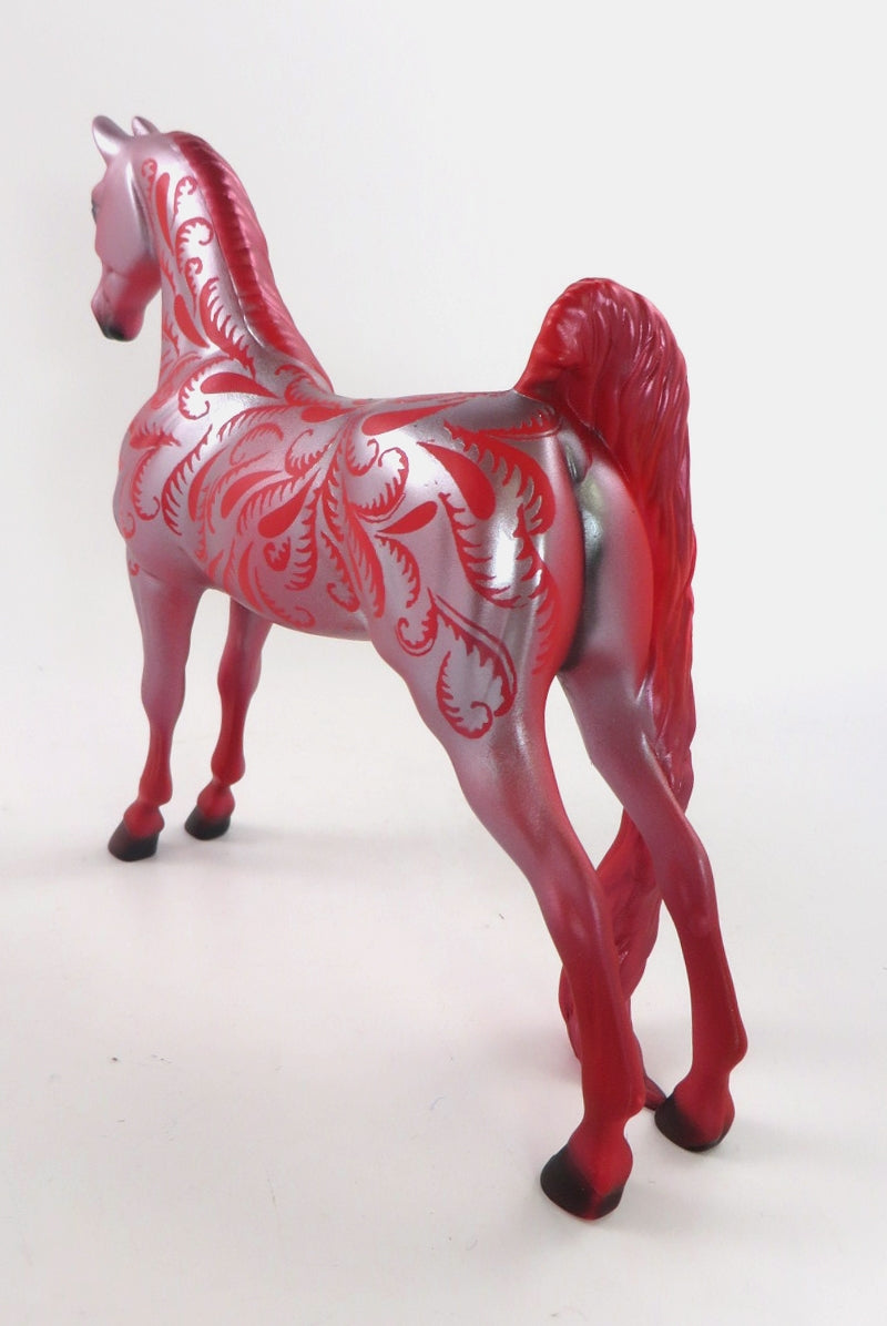 POINSETTIA -- OOAK RED CHRISTMAS DECORATOR  PEBBLE  BY DAWN QUICK WHS19